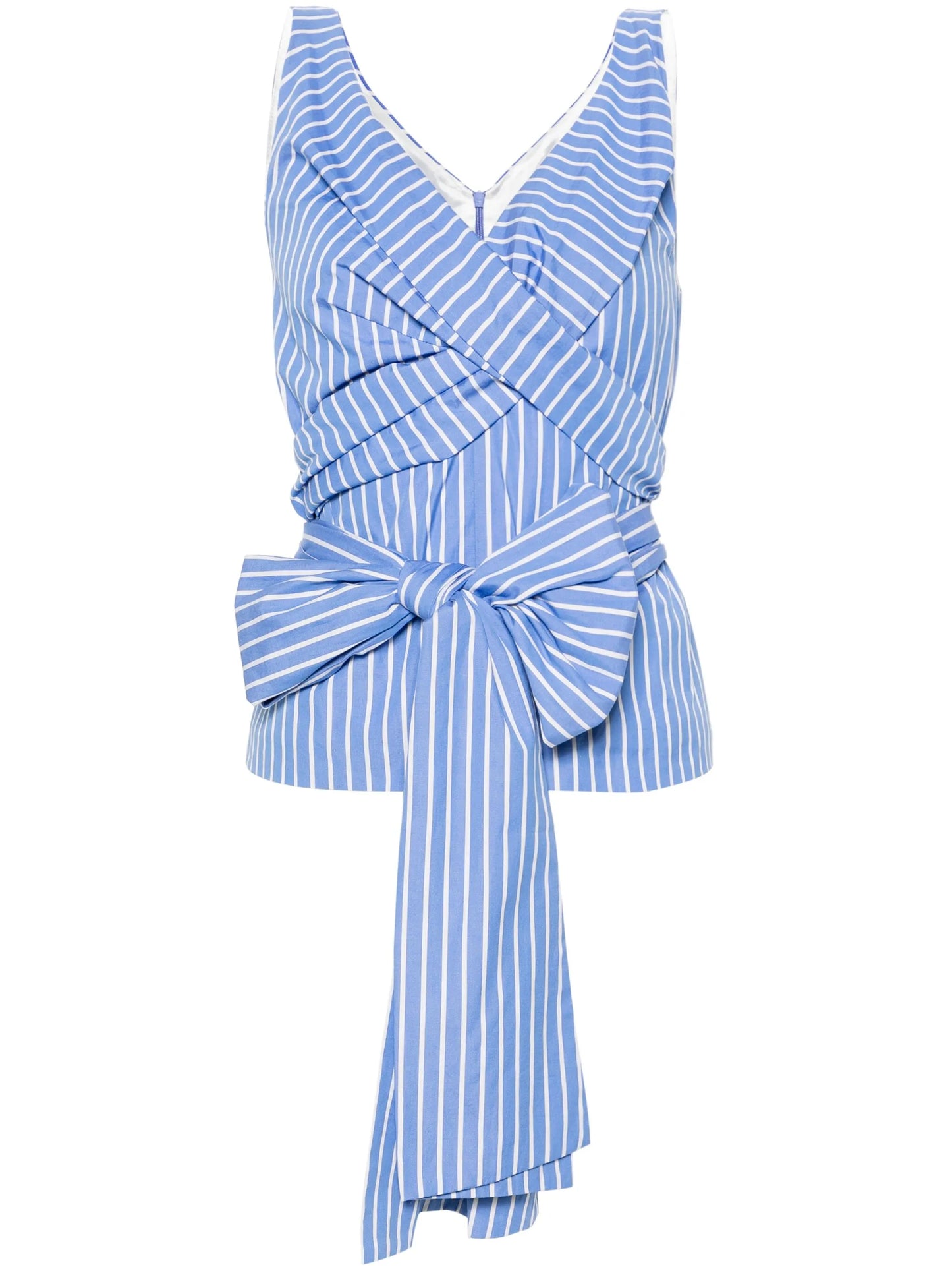 striped wrapped blouse