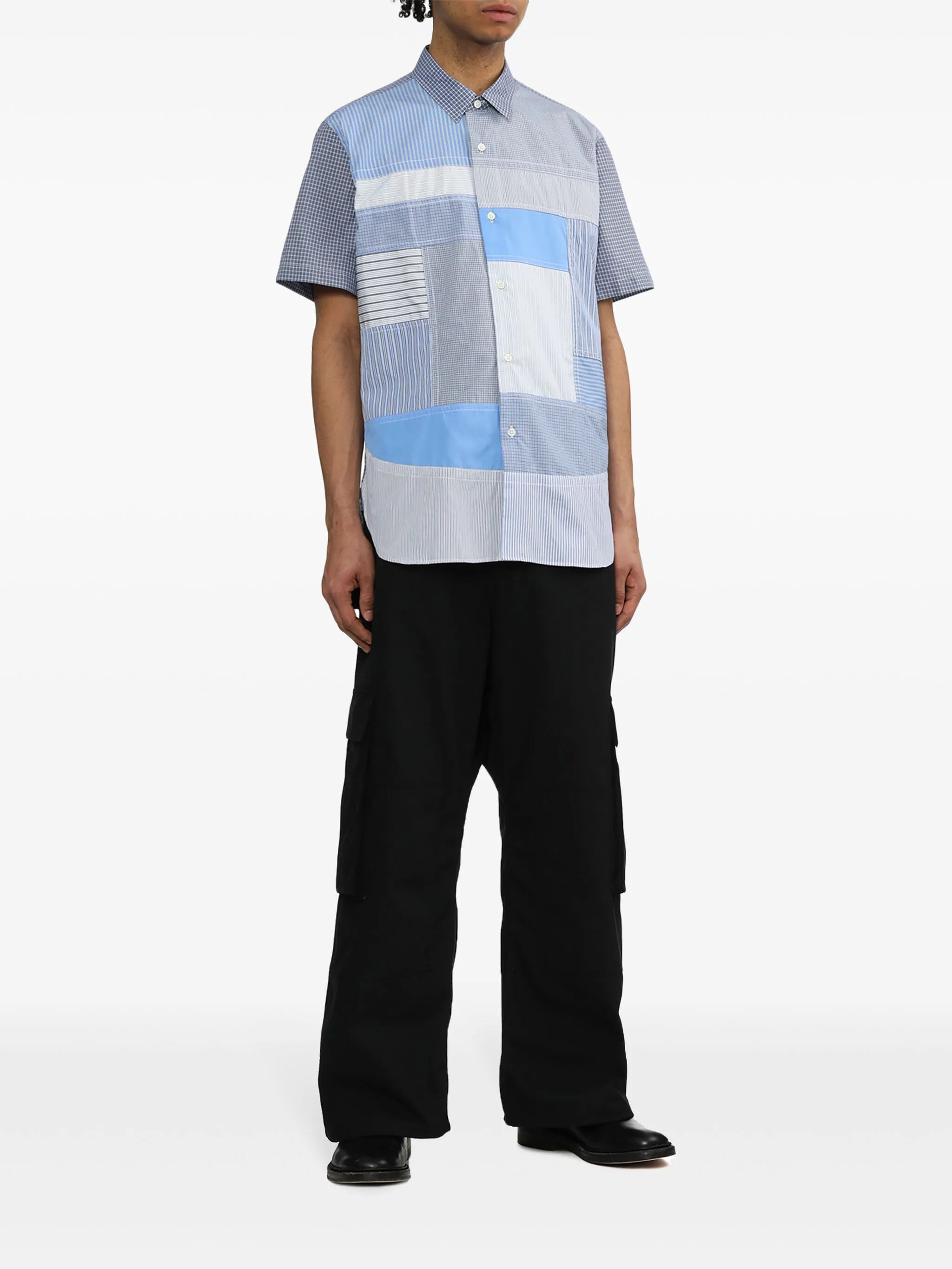 striped patchwork cotton shirt