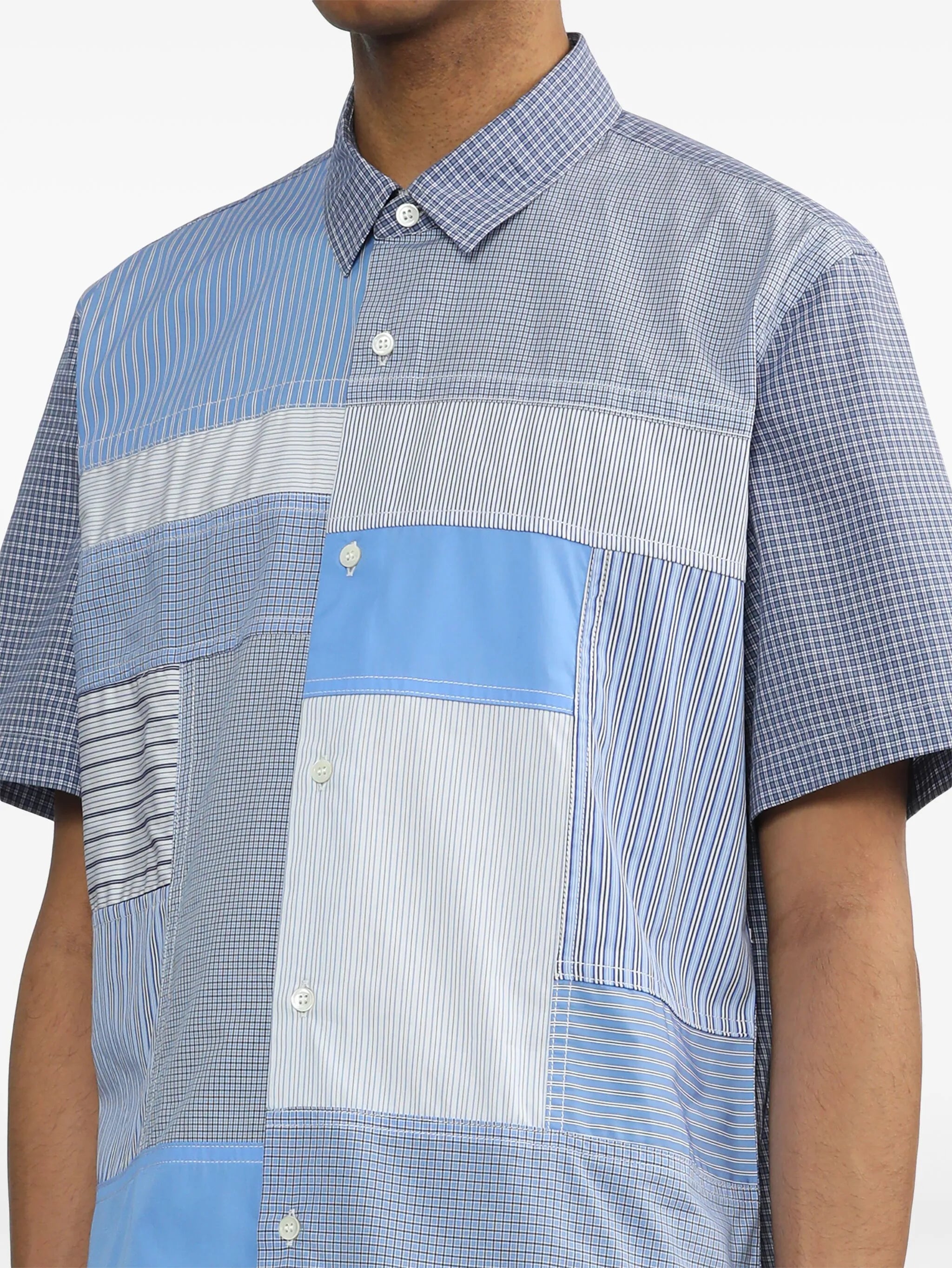 striped patchwork cotton shirt