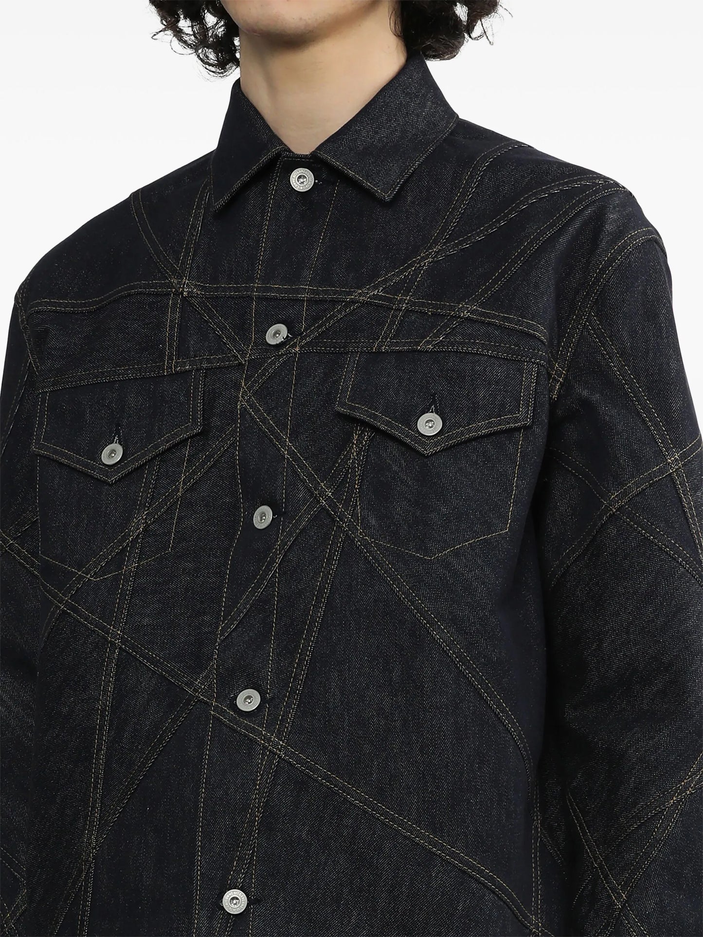 contrast-stitching denim jacket