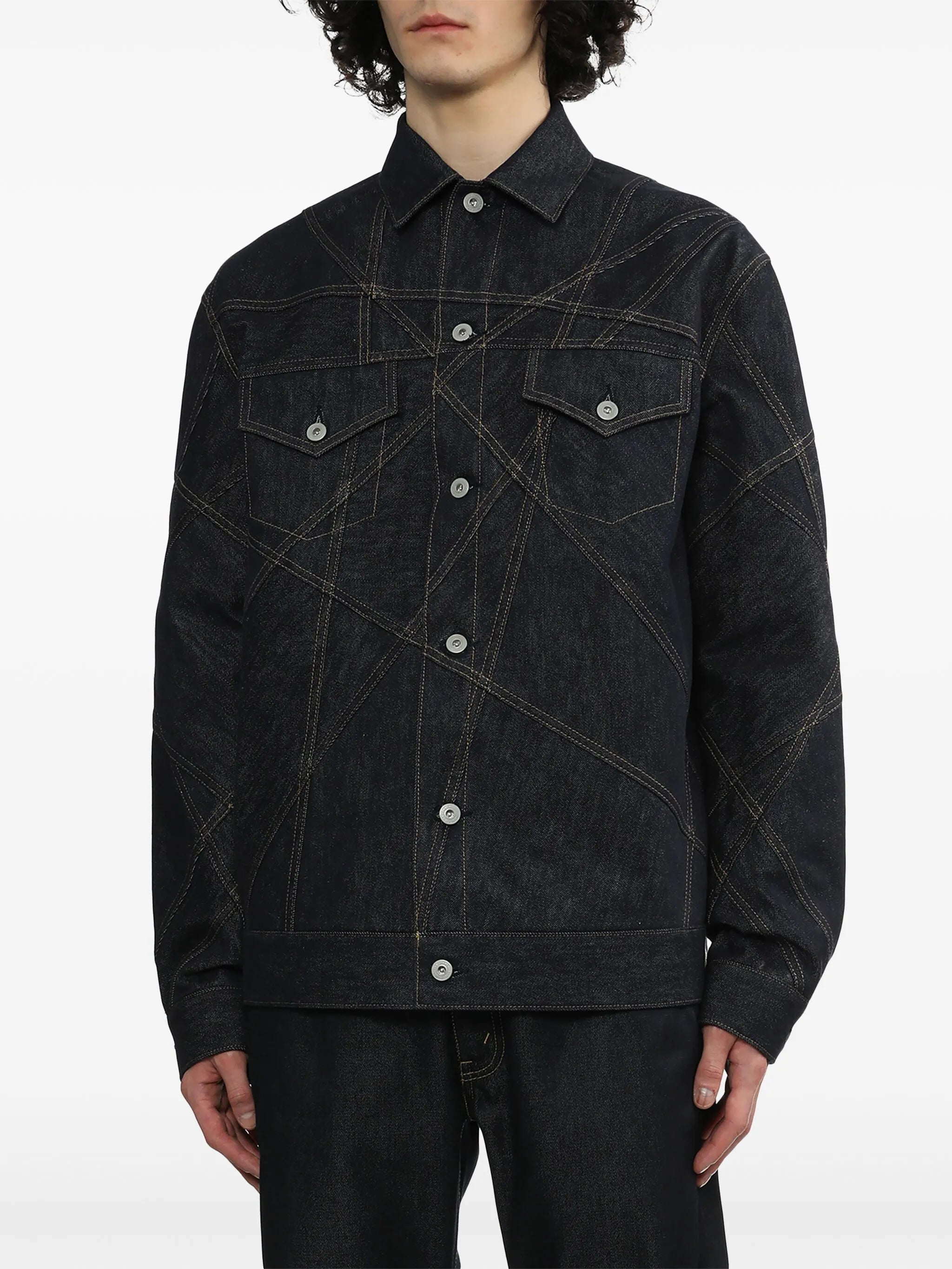 contrast-stitching denim jacket