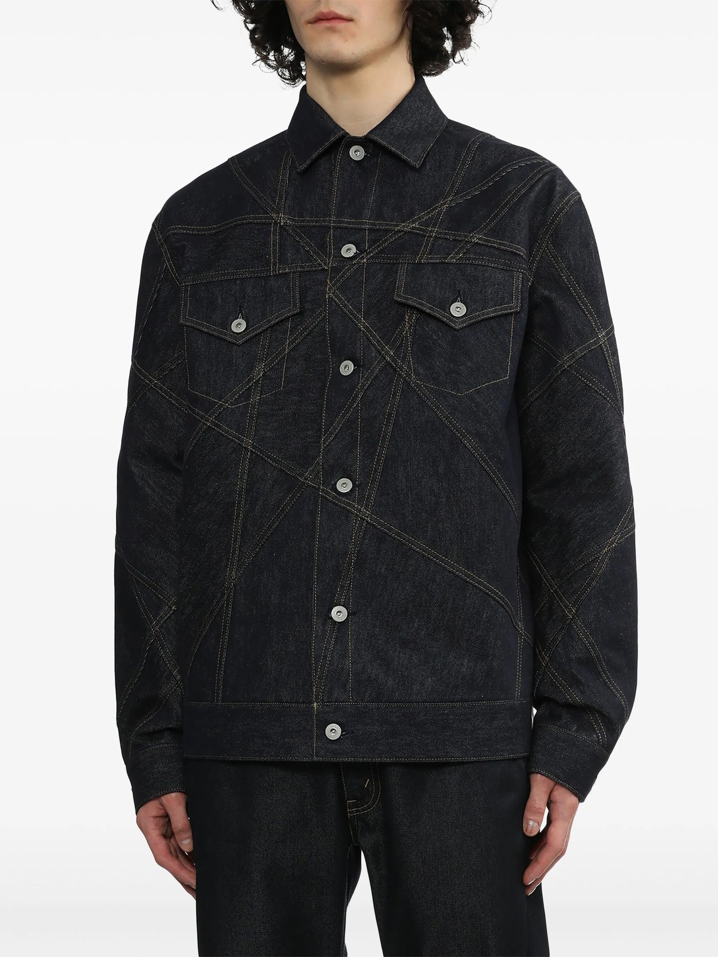 contrast-stitching denim jacket