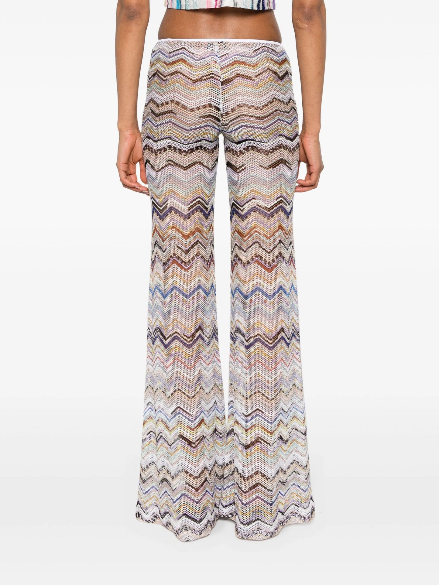 zigzag flared trousers