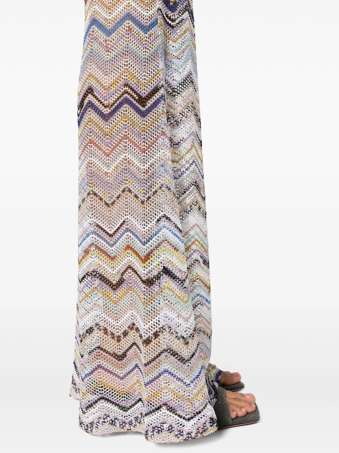 zigzag flared trousers