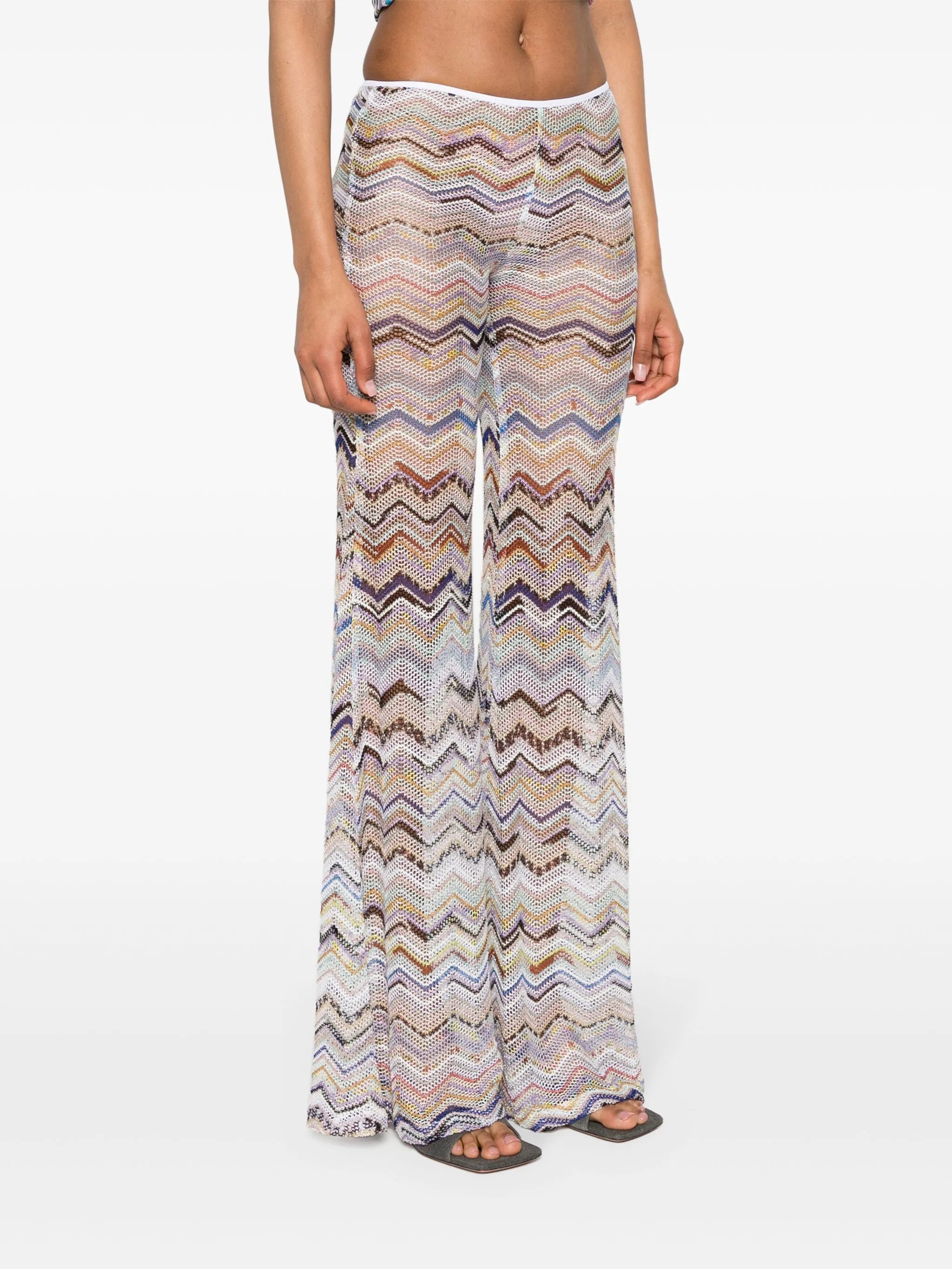 zigzag flared trousers