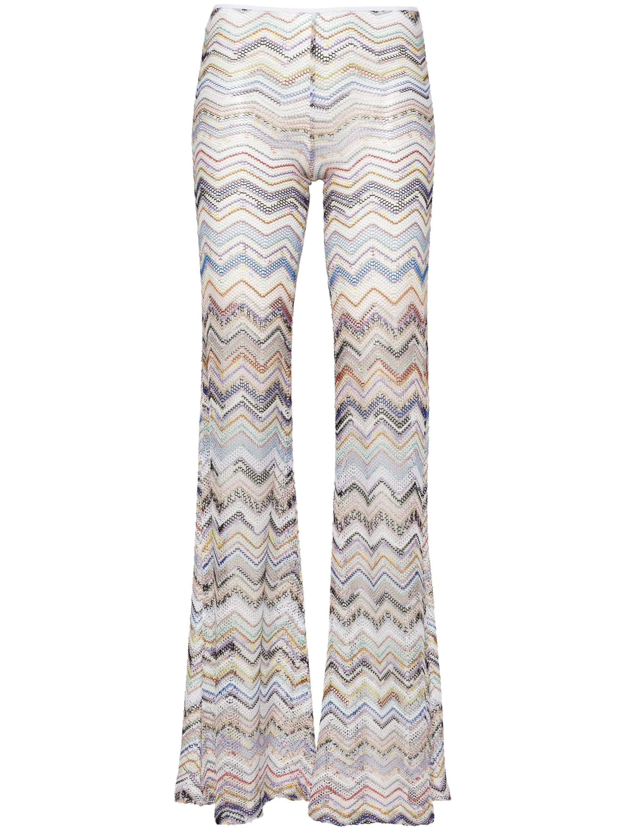 zigzag flared trousers