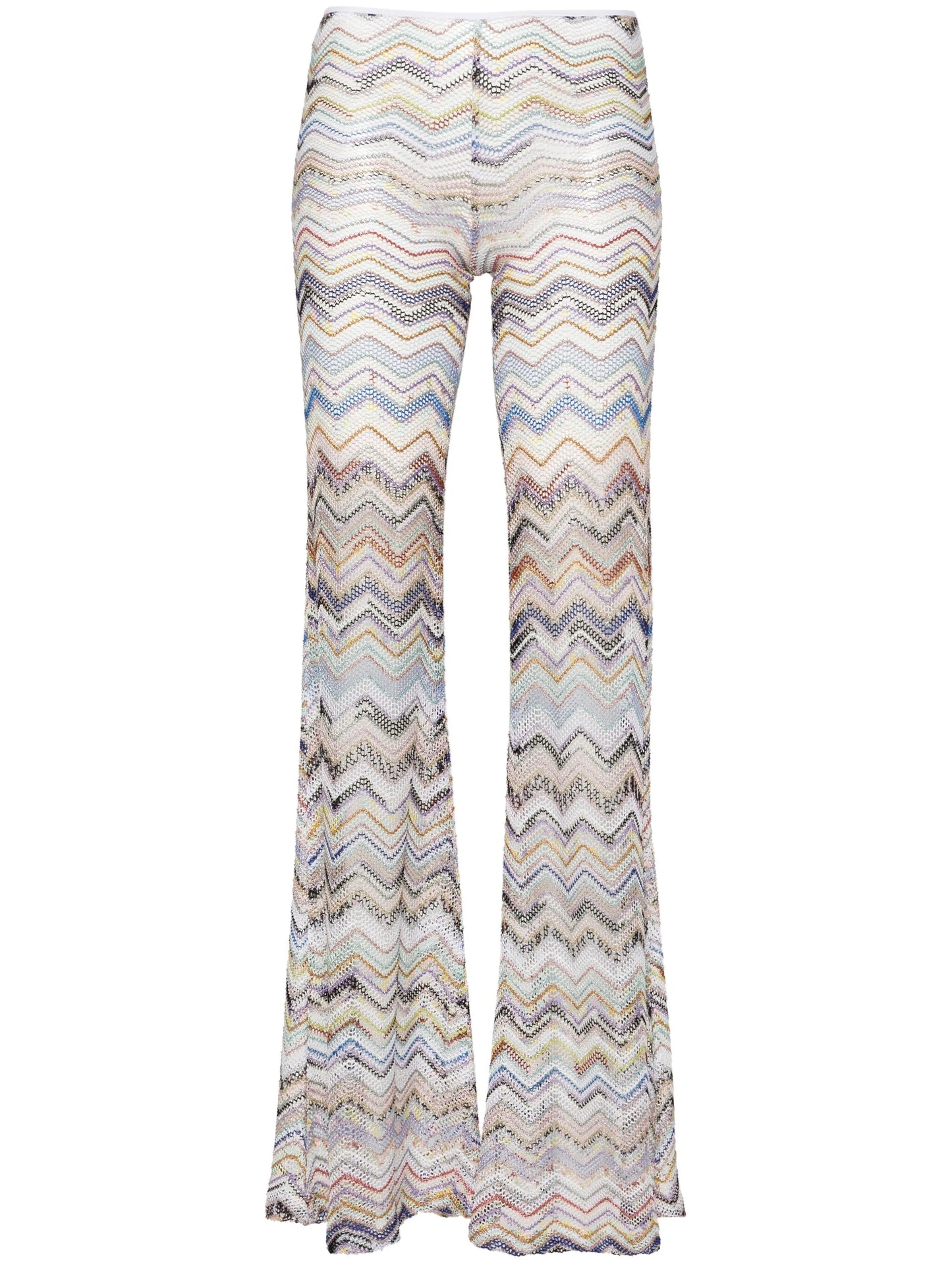 zigzag flared trousers