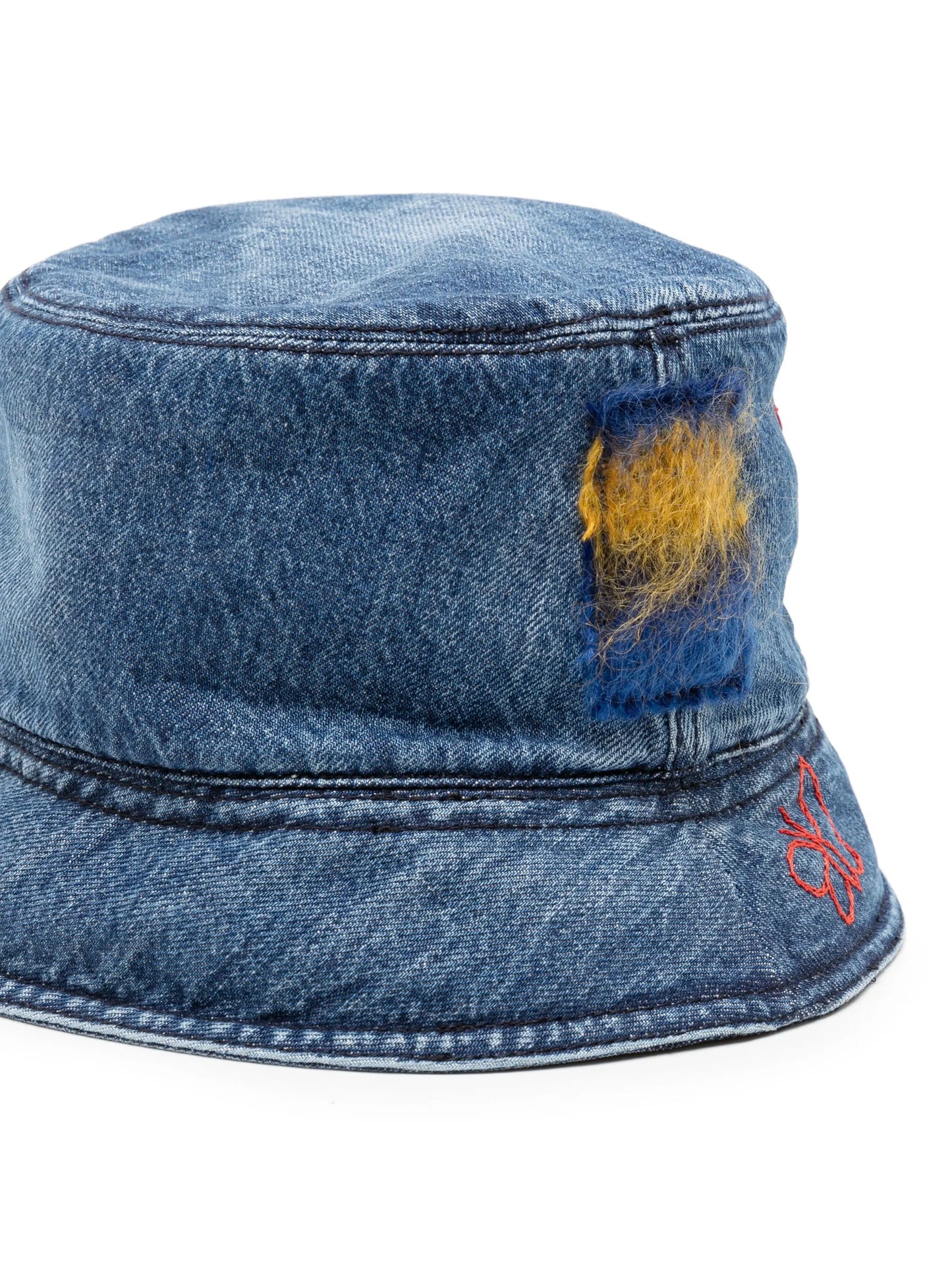 embroidered denim bucket hat