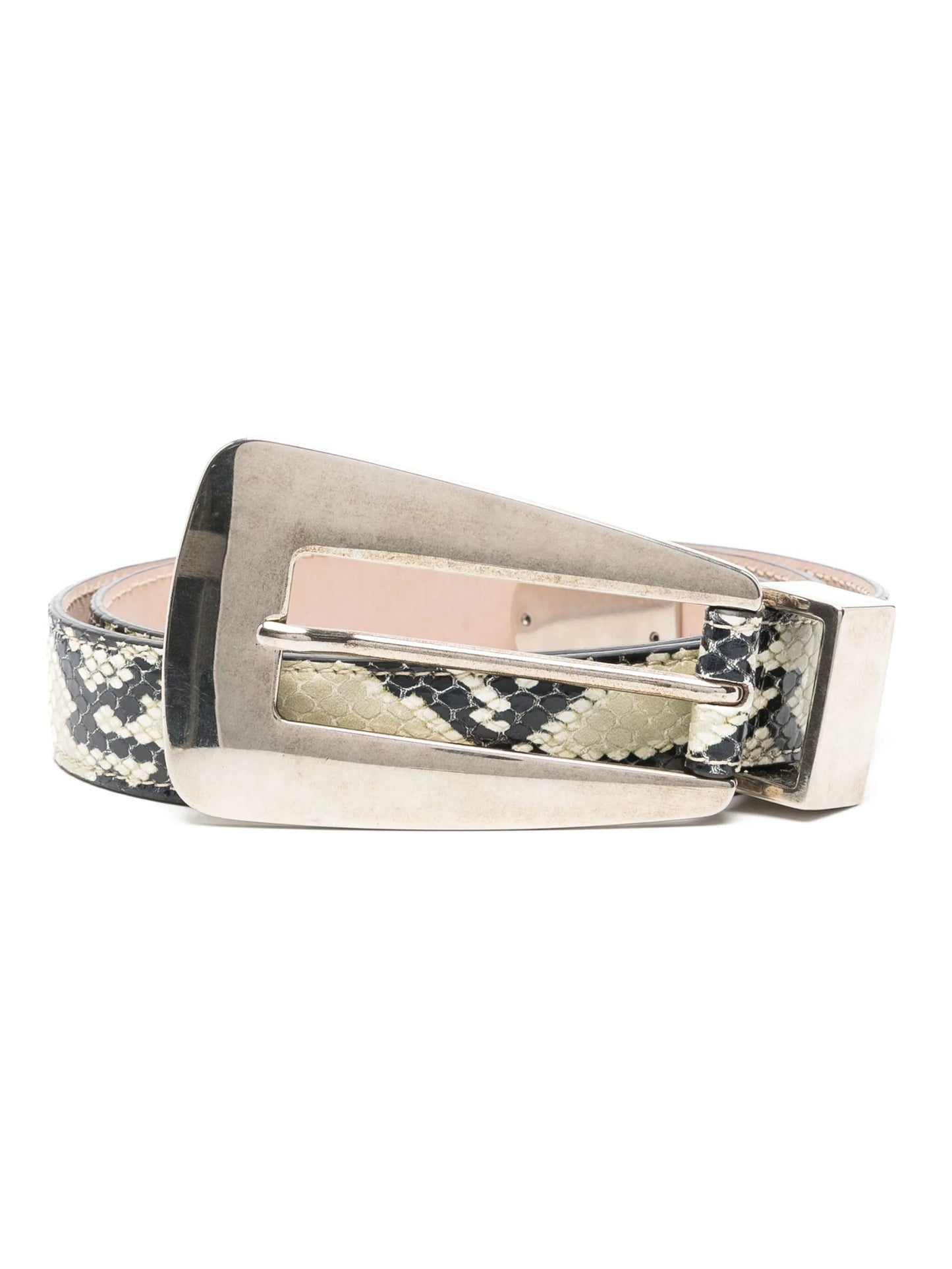 snakeskin-effect belt