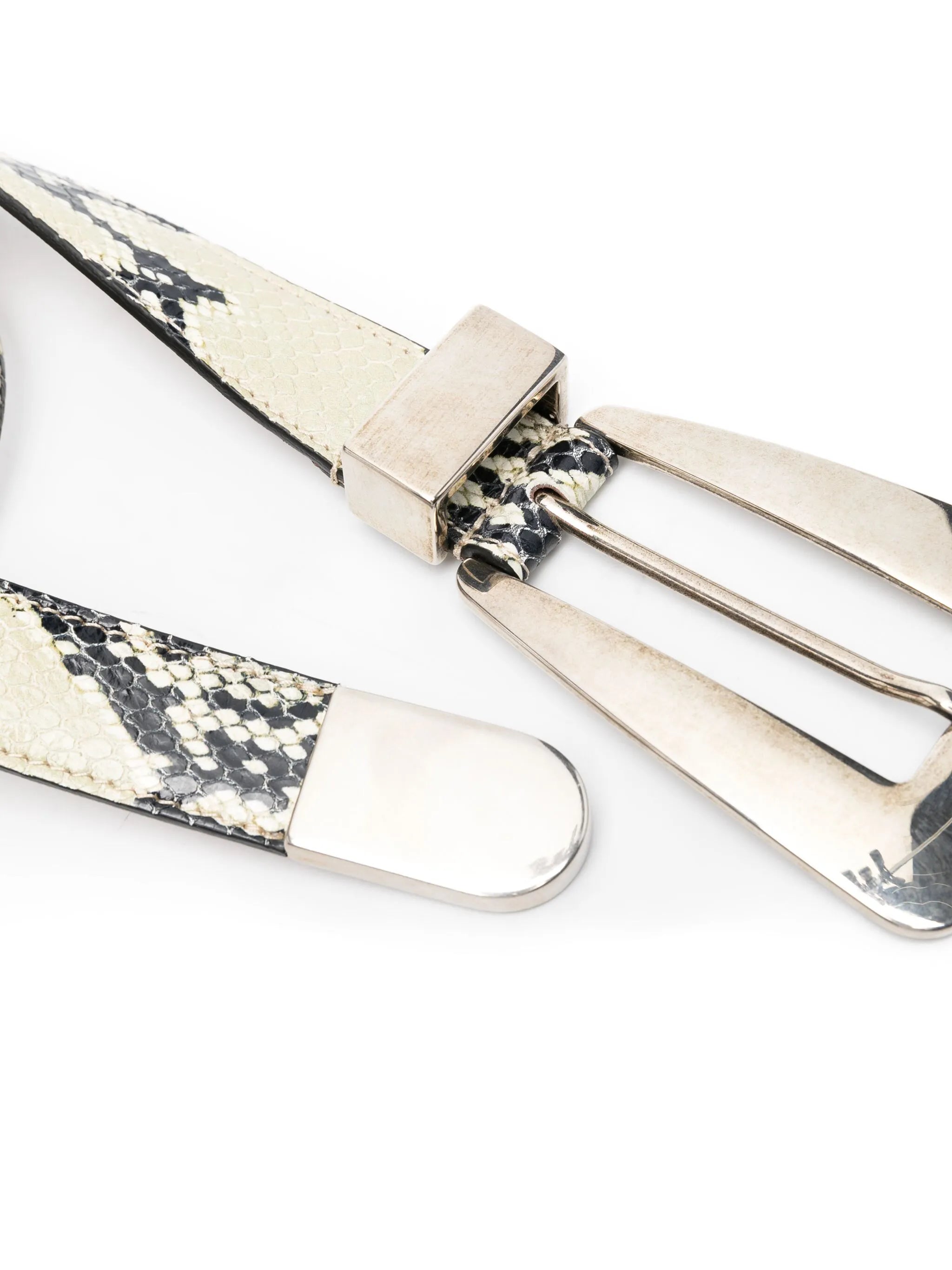 snakeskin-effect belt