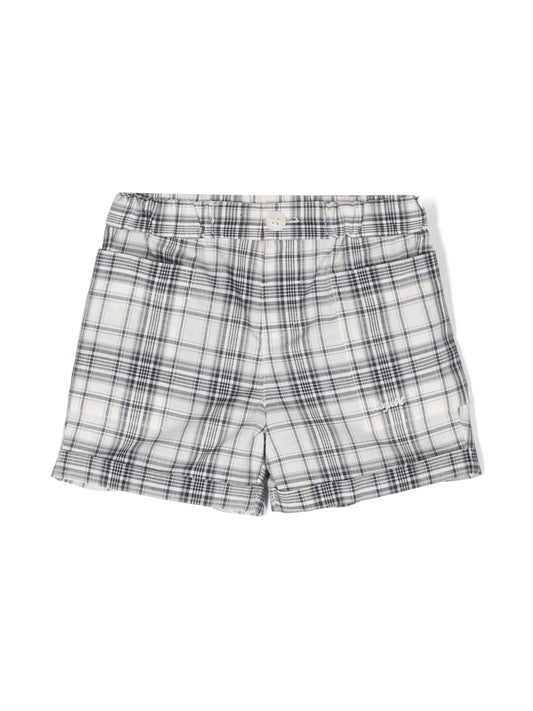 plaid-check cotton shorts