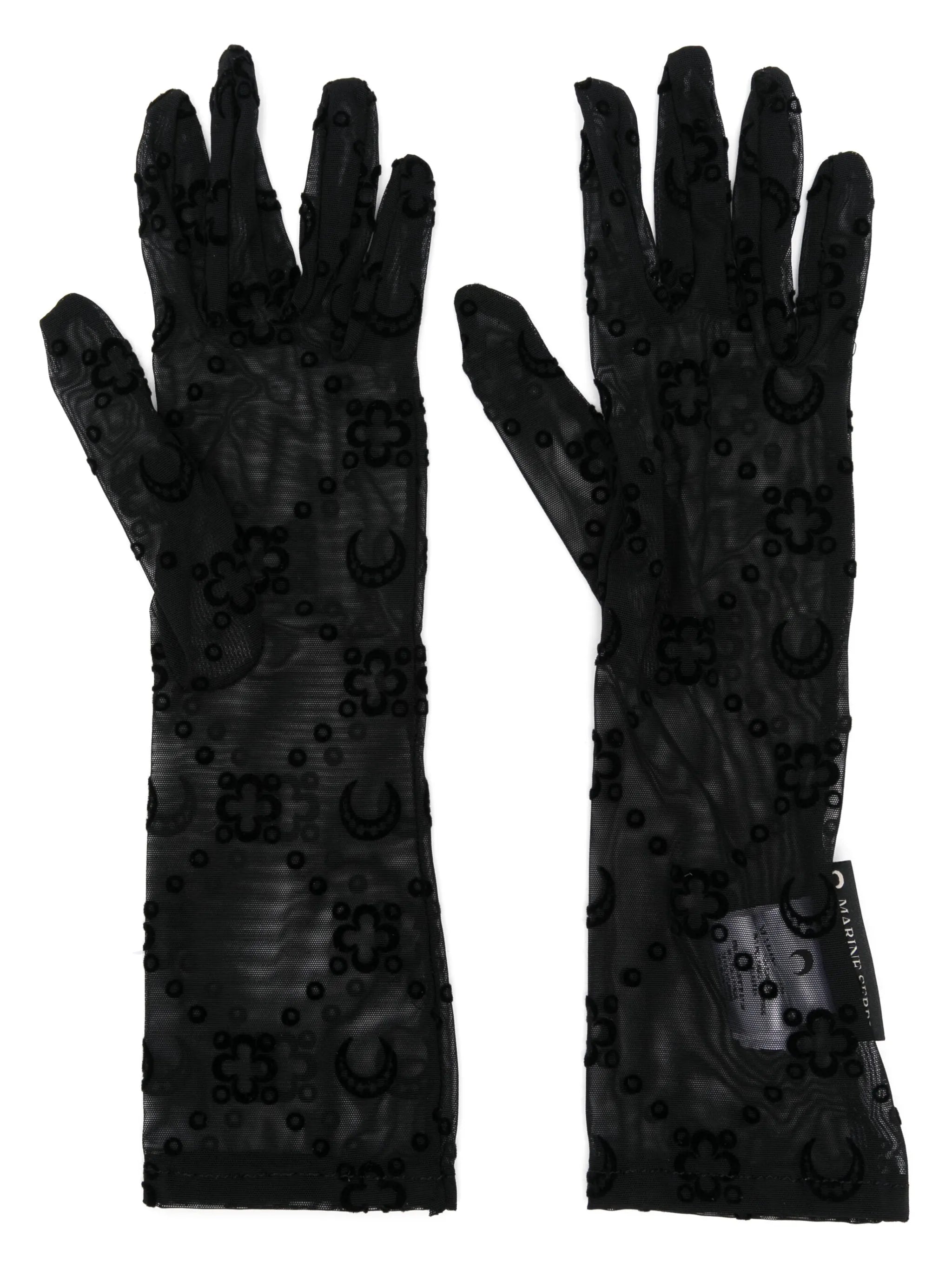 mesh flock long gloves