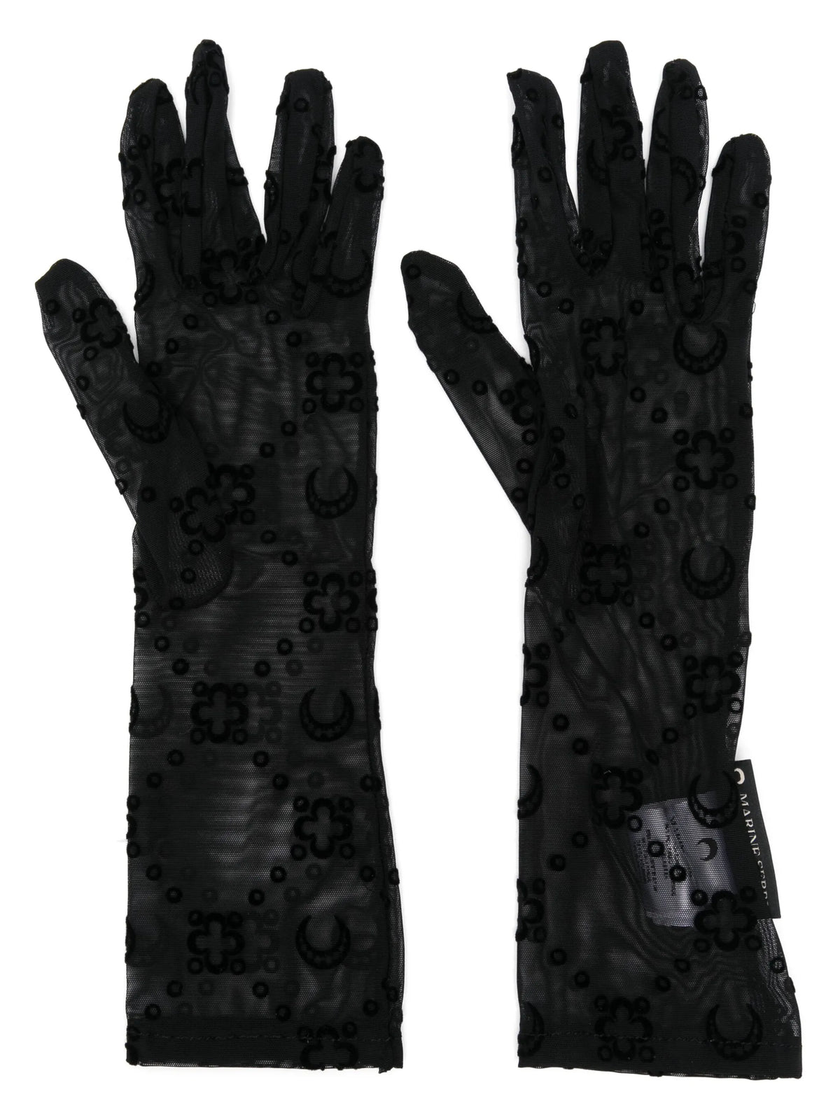 mesh flock long gloves