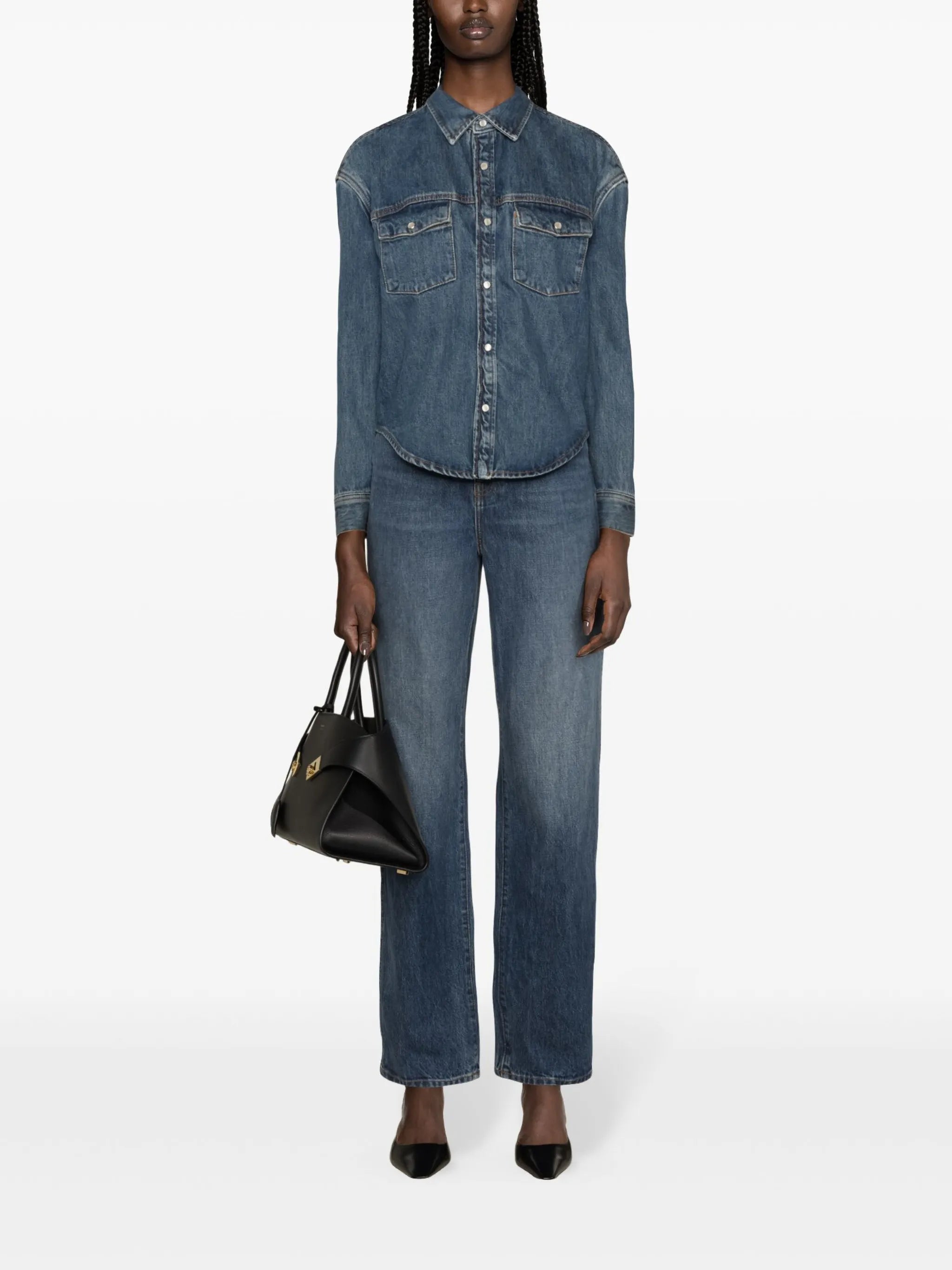 press-stud denim jacket
