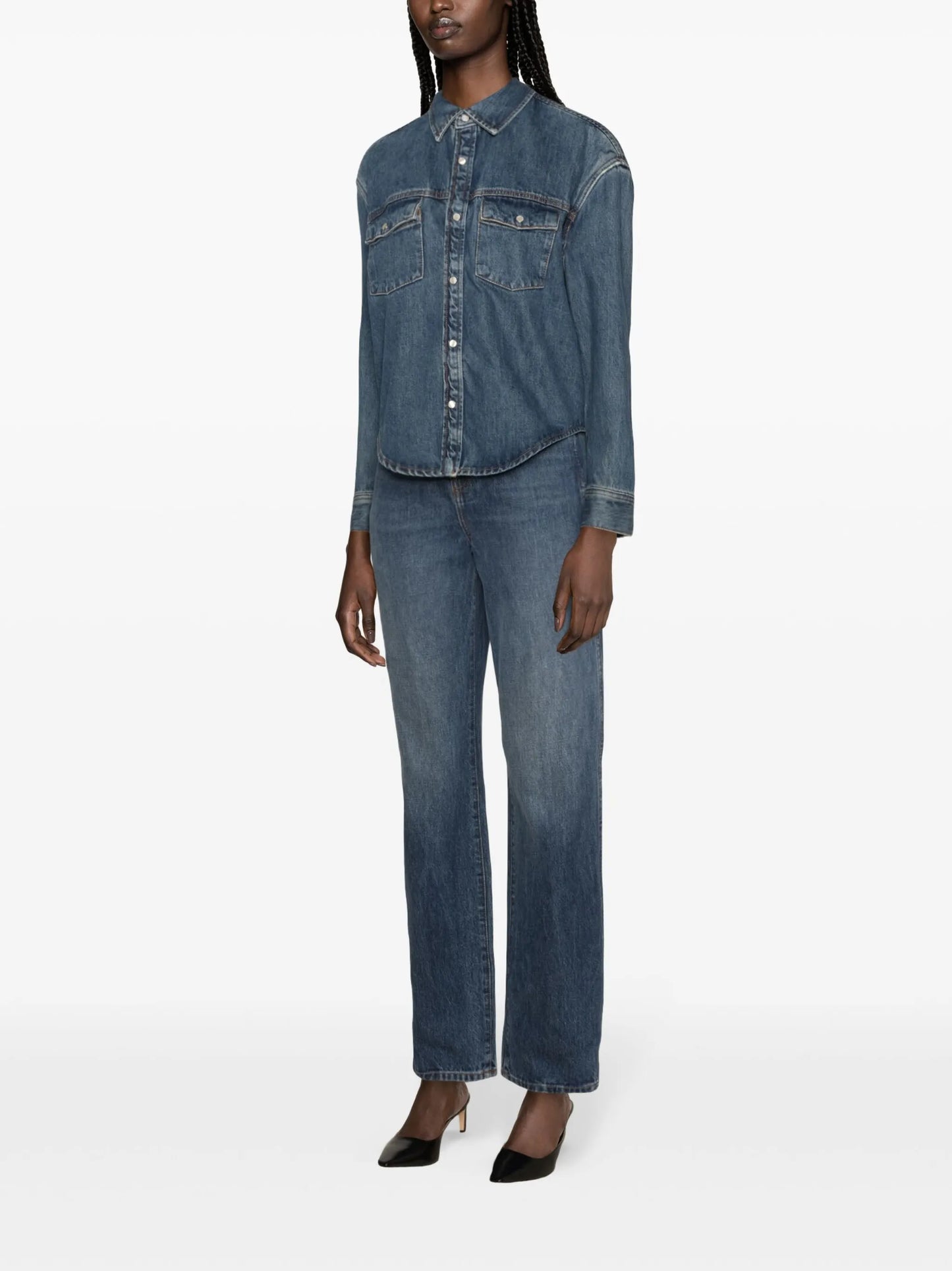 press-stud denim jacket