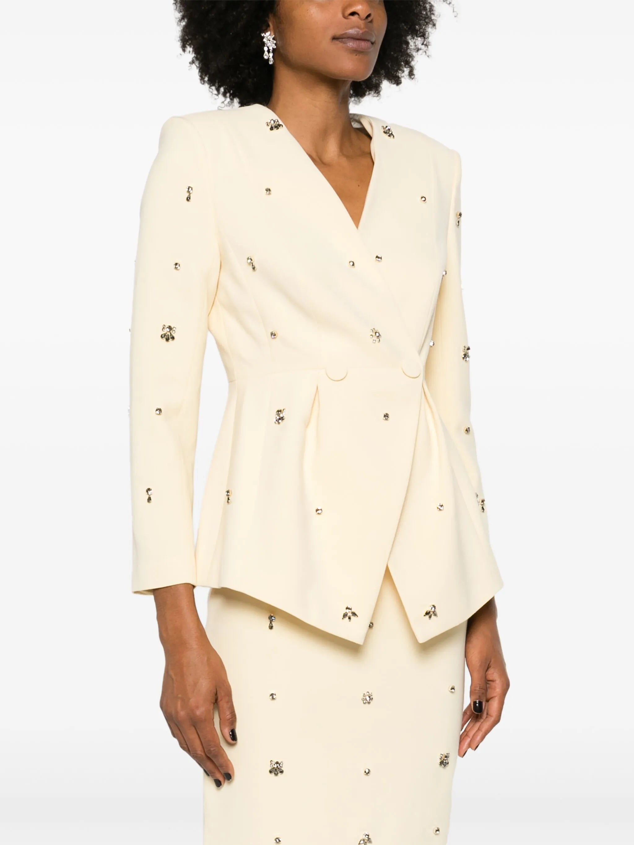 Milo crystal-embellished crepe blazer