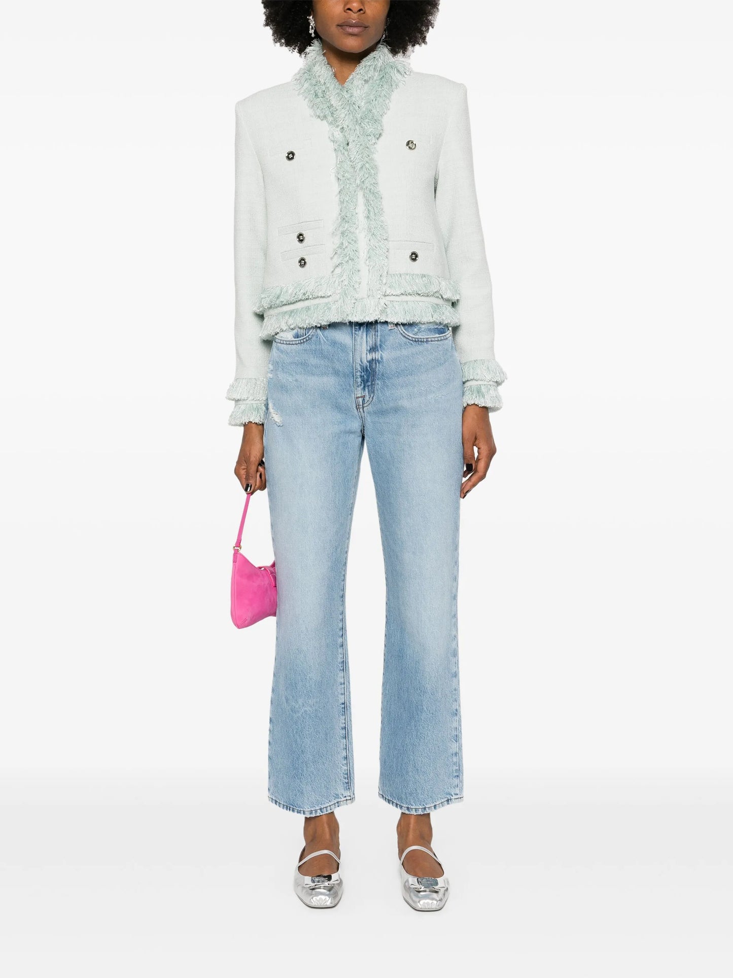 fringed bouclé jacket