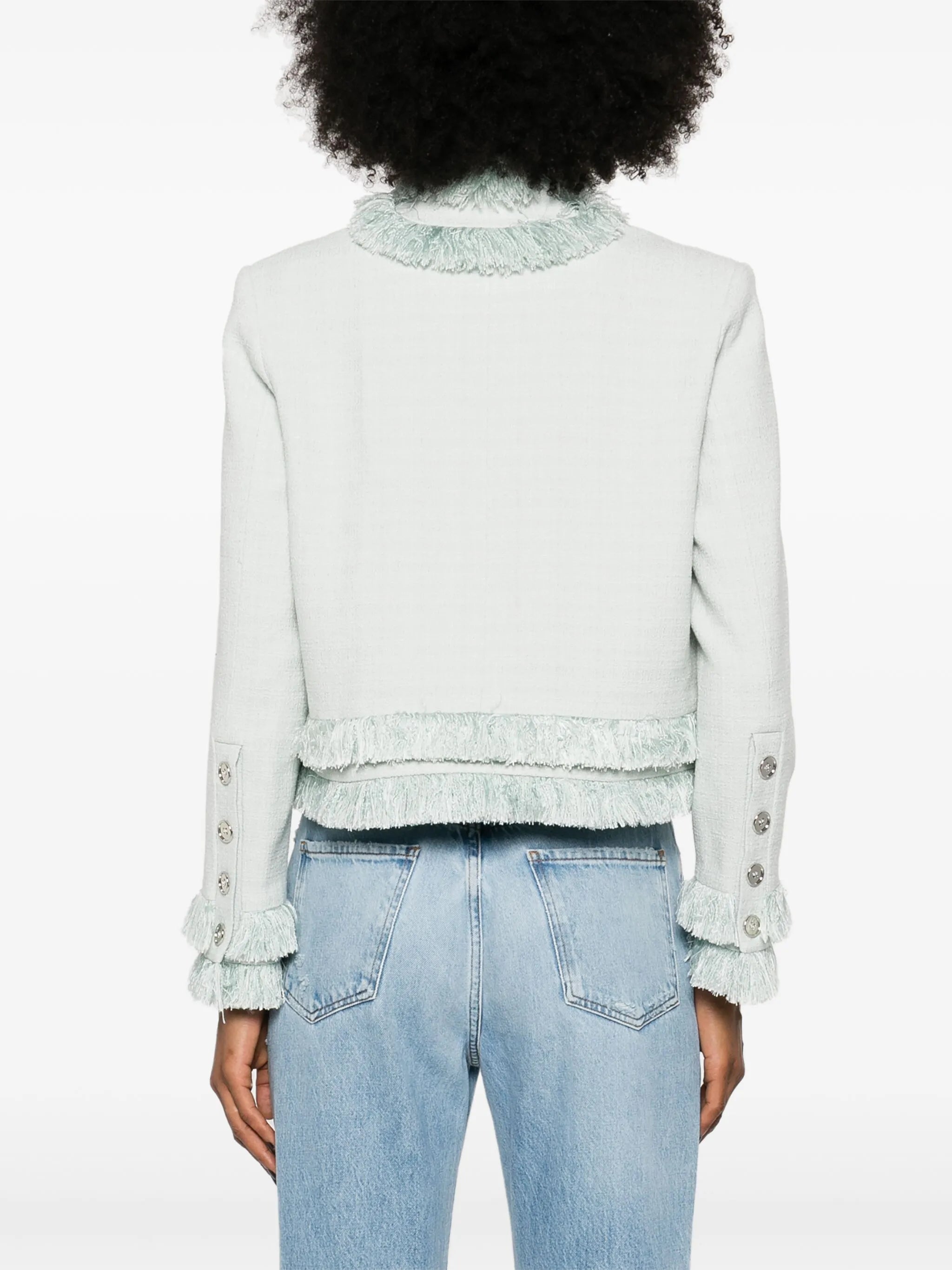 fringed bouclé jacket