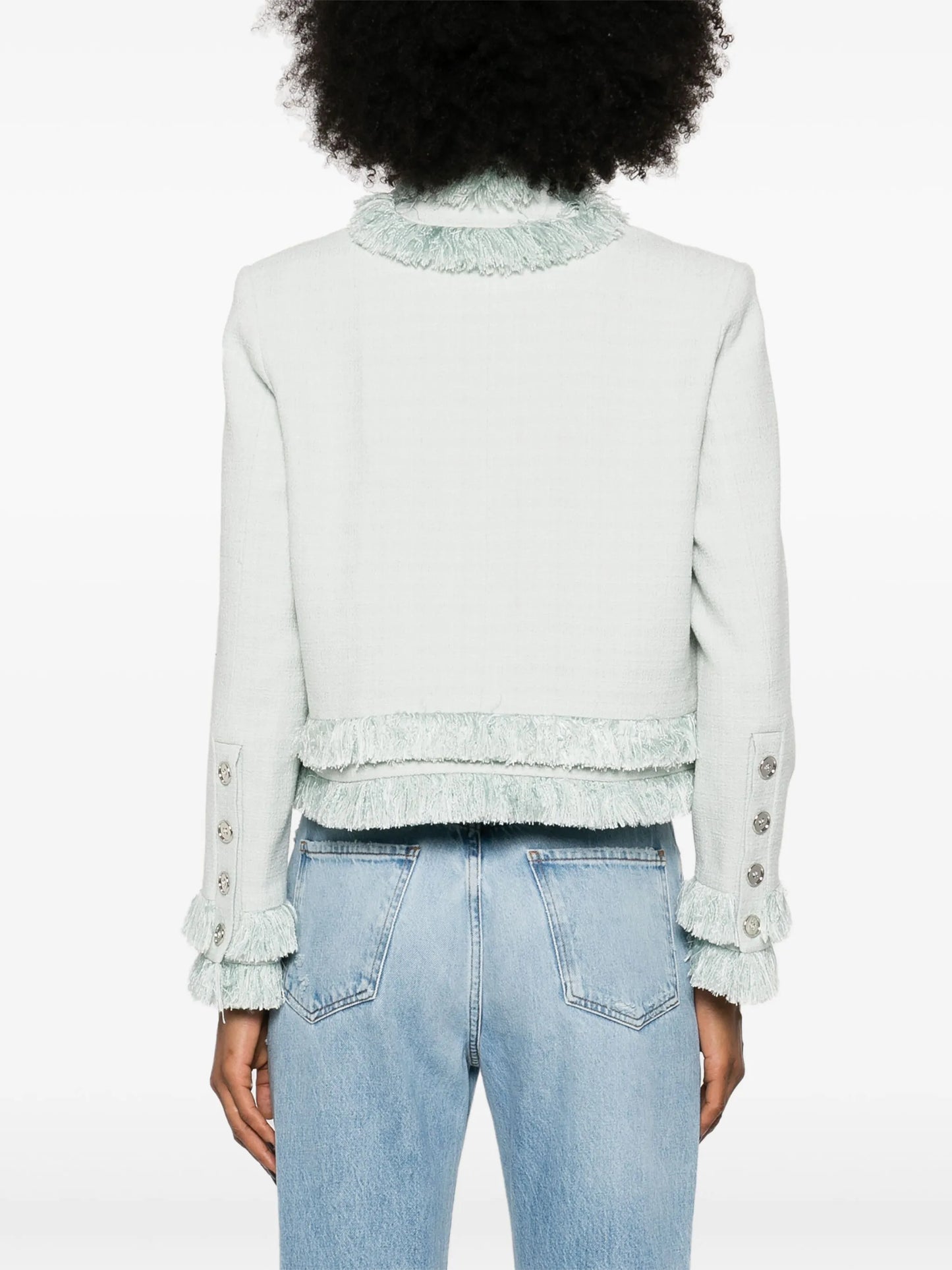 fringed bouclé jacket
