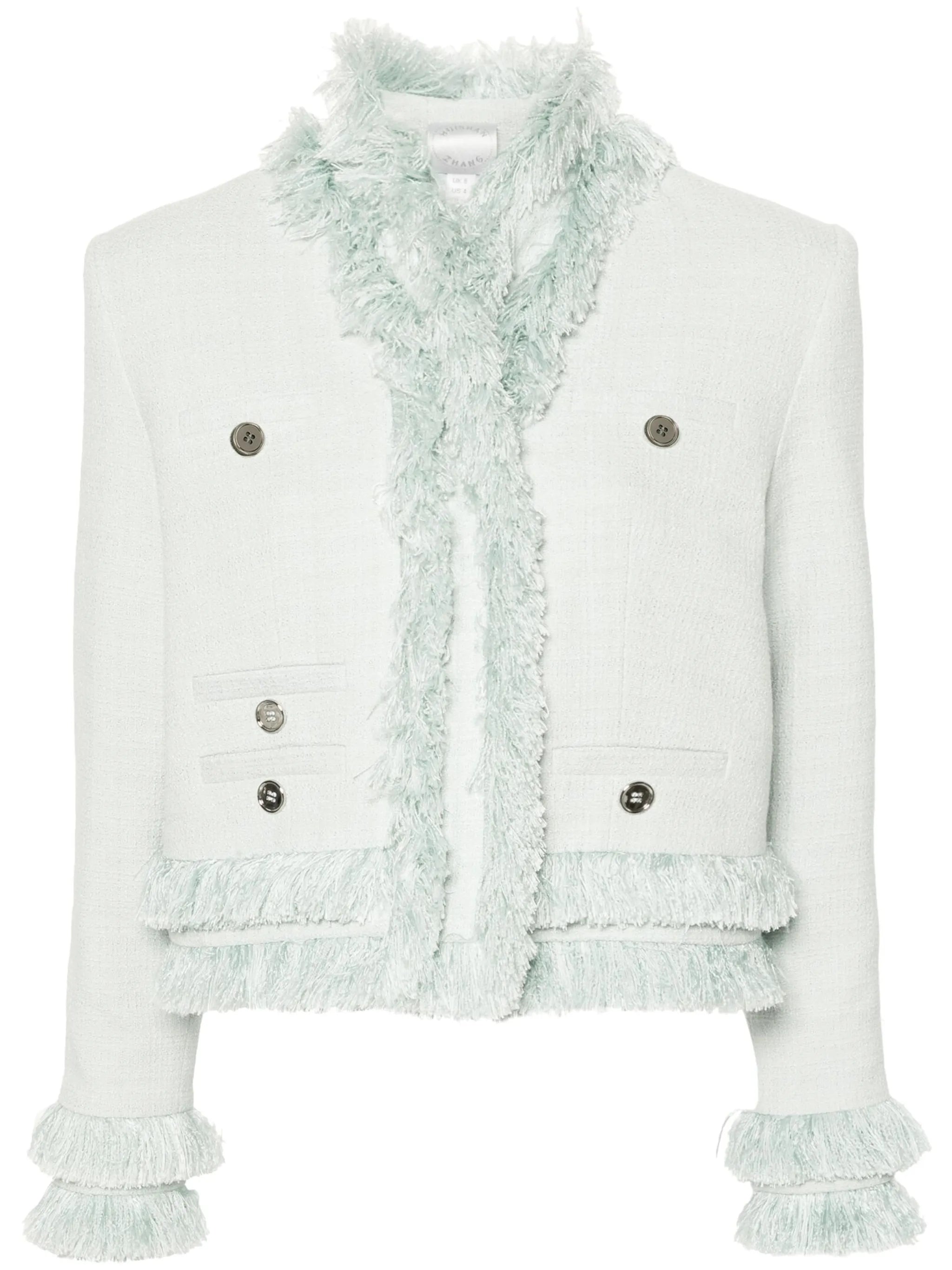 fringed bouclé jacket