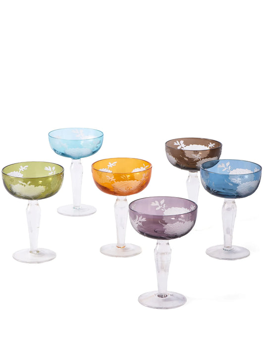 Peony Coupe glasses (set of six)