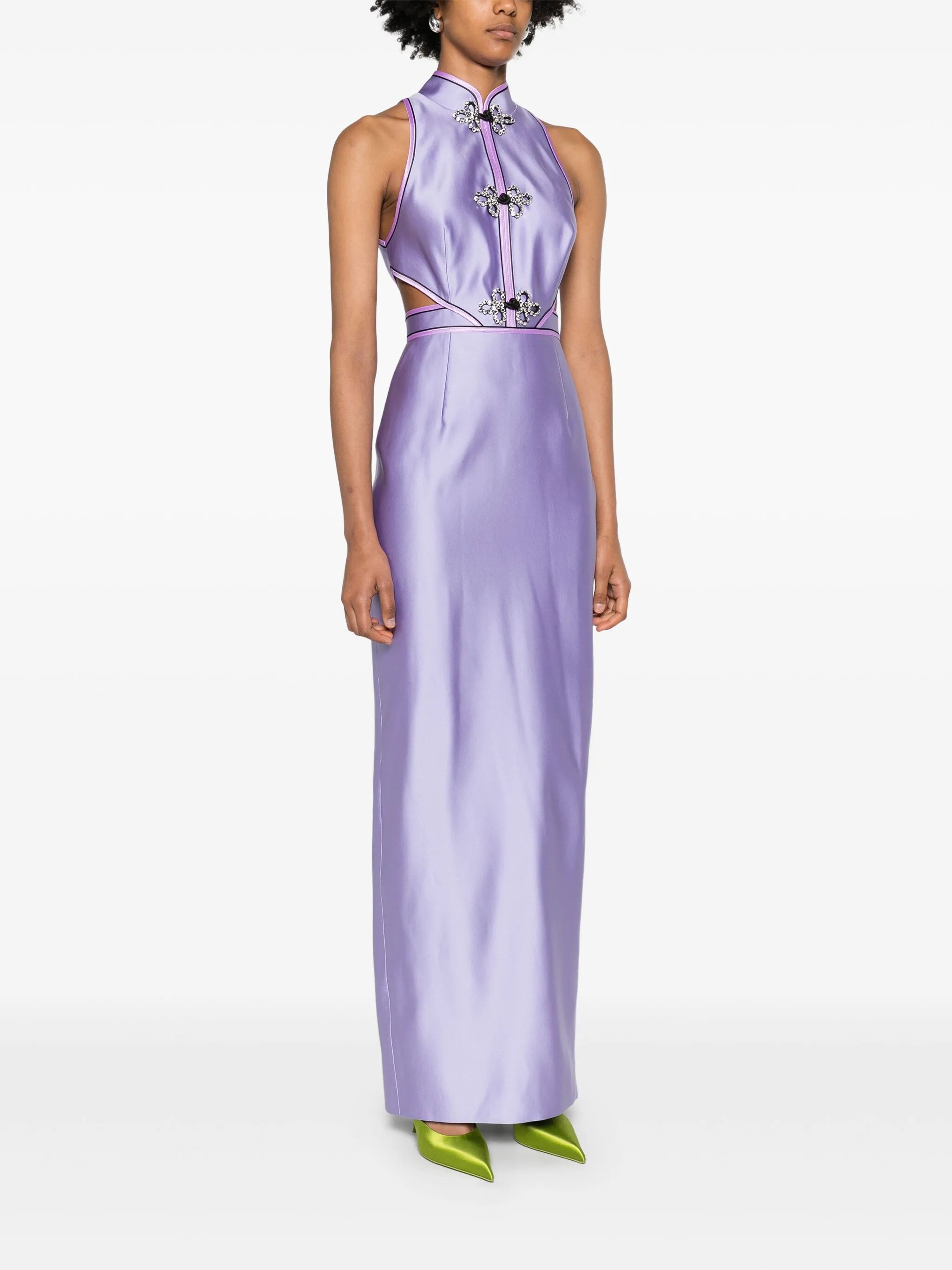Leila sleeveless satin gown