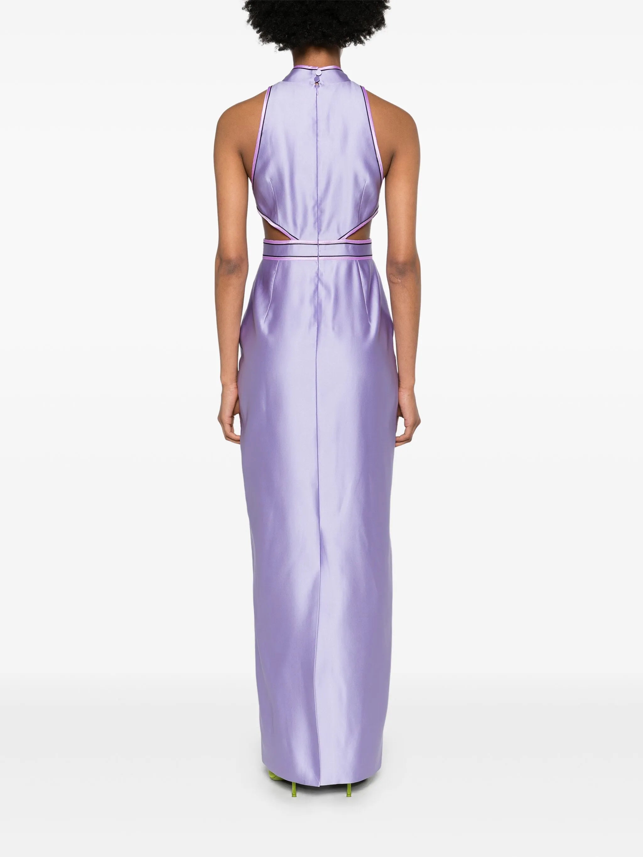Leila sleeveless satin gown