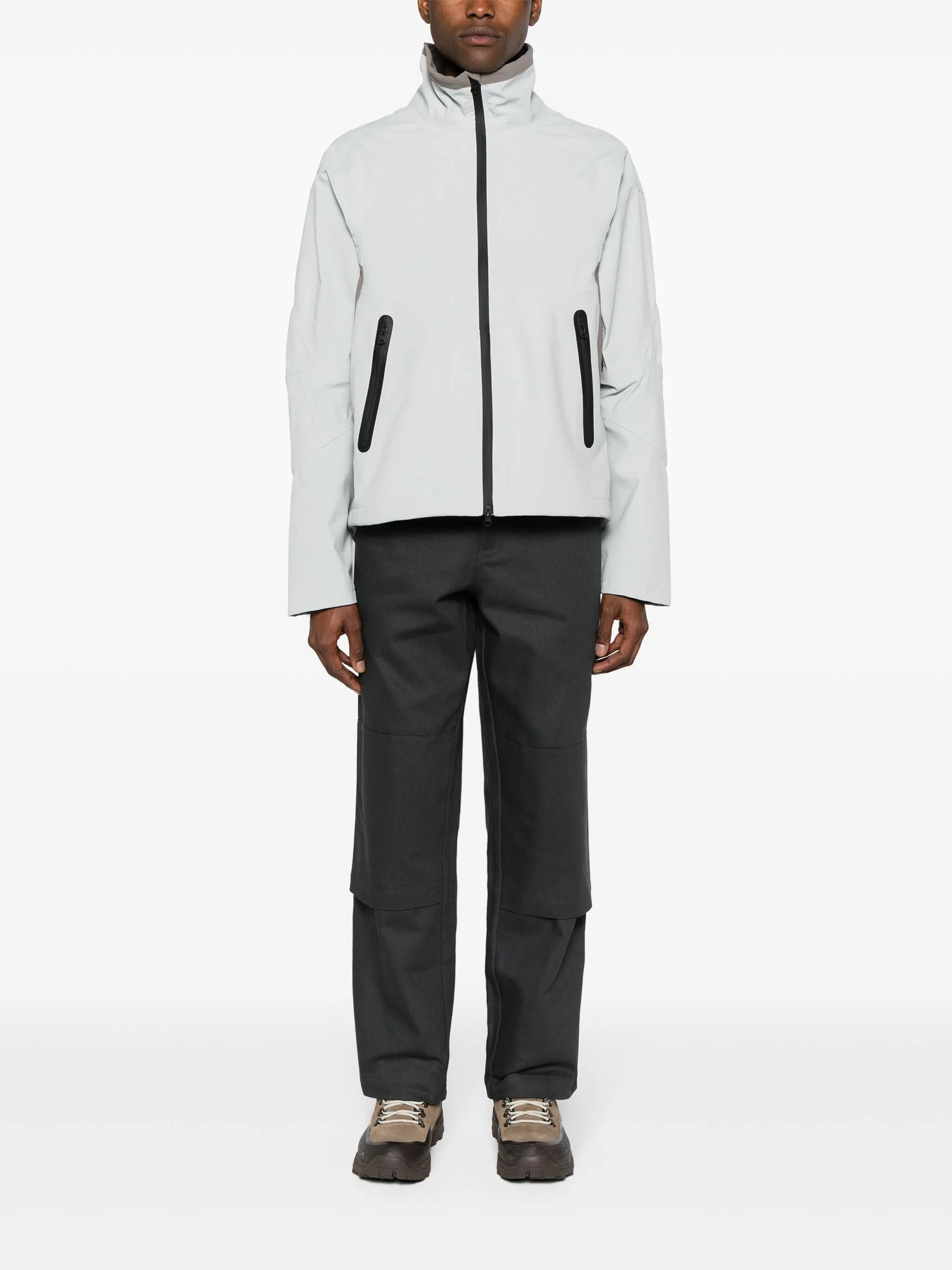 Replicated straight-leg trousers