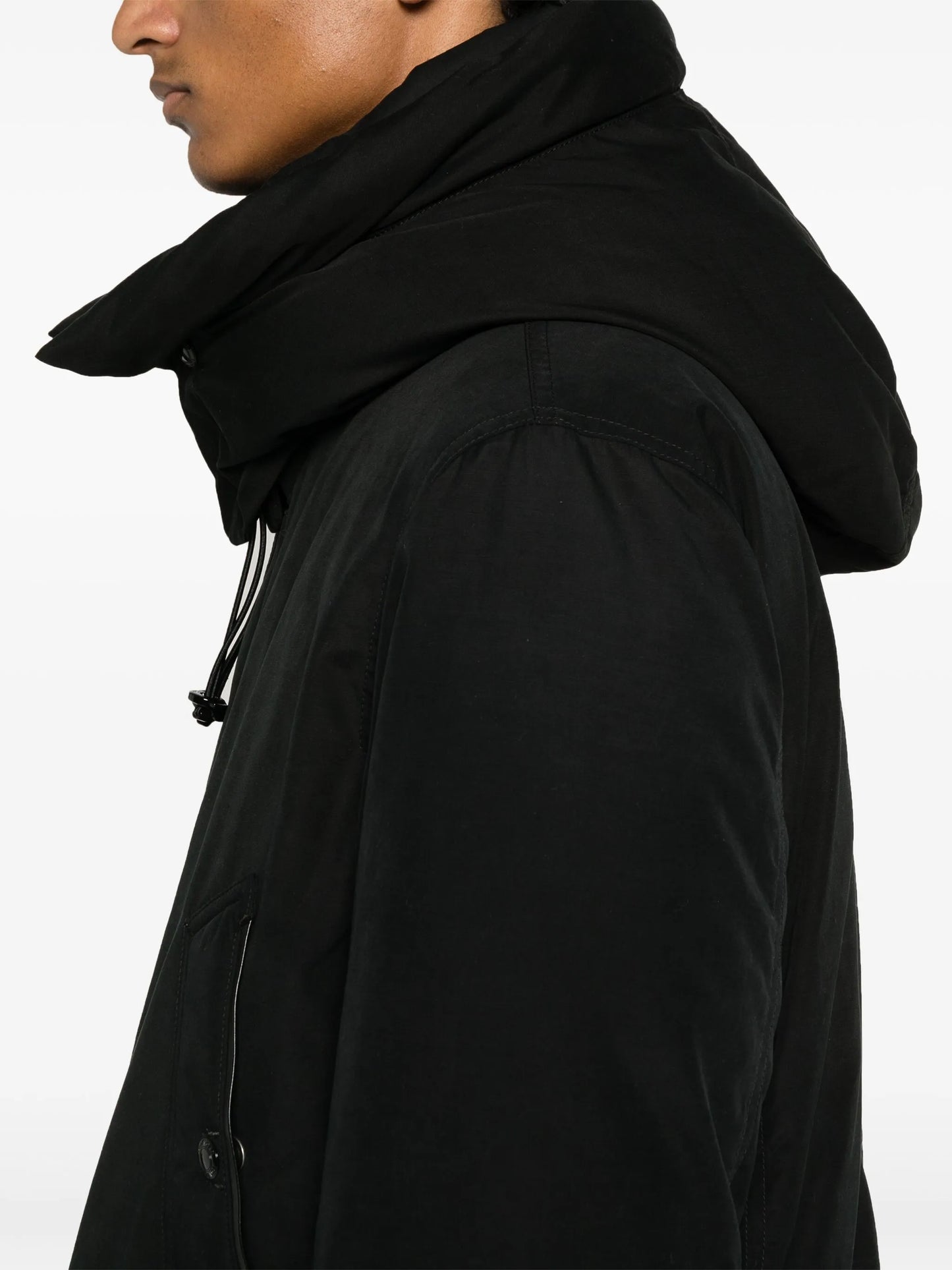 zip-up hooded down coat