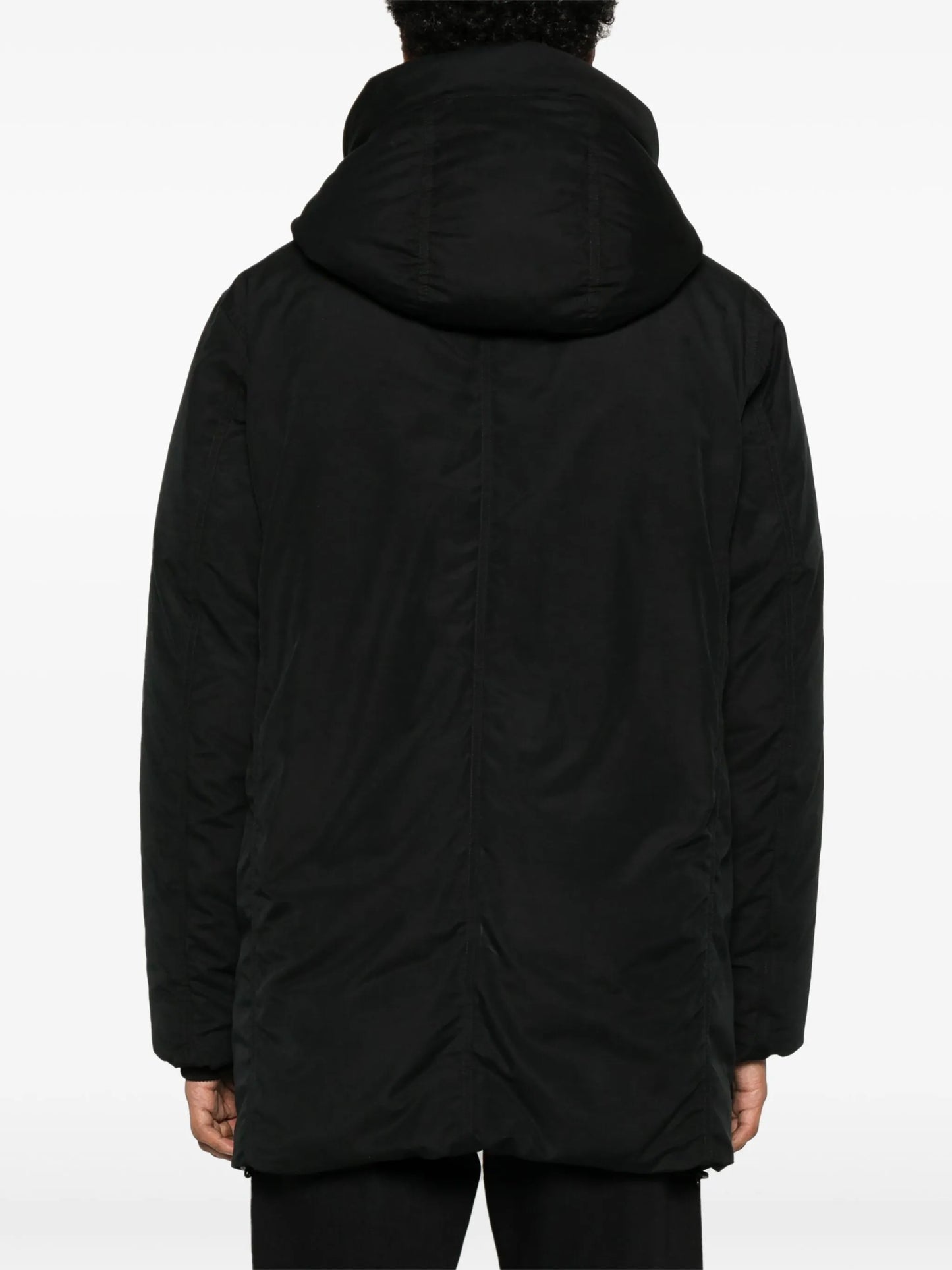 zip-up hooded down coat