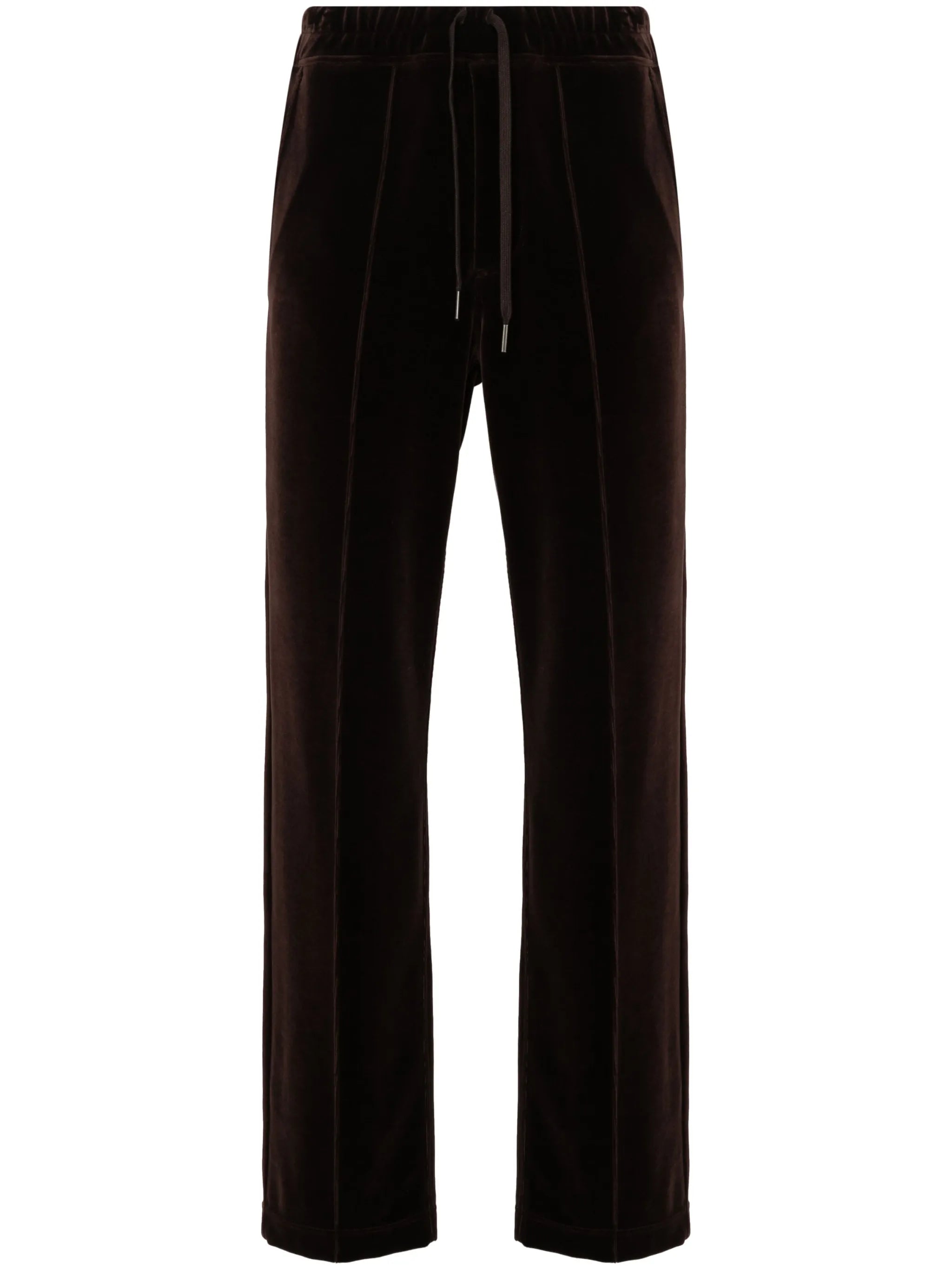 straight-leg velour track pants