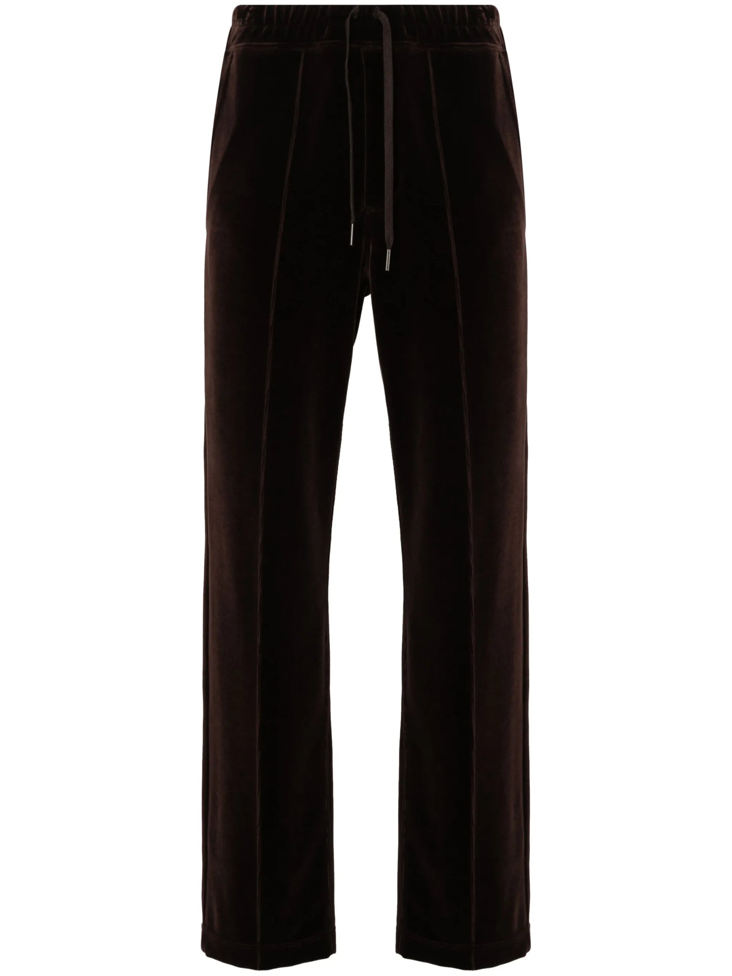 straight-leg velour track pants
