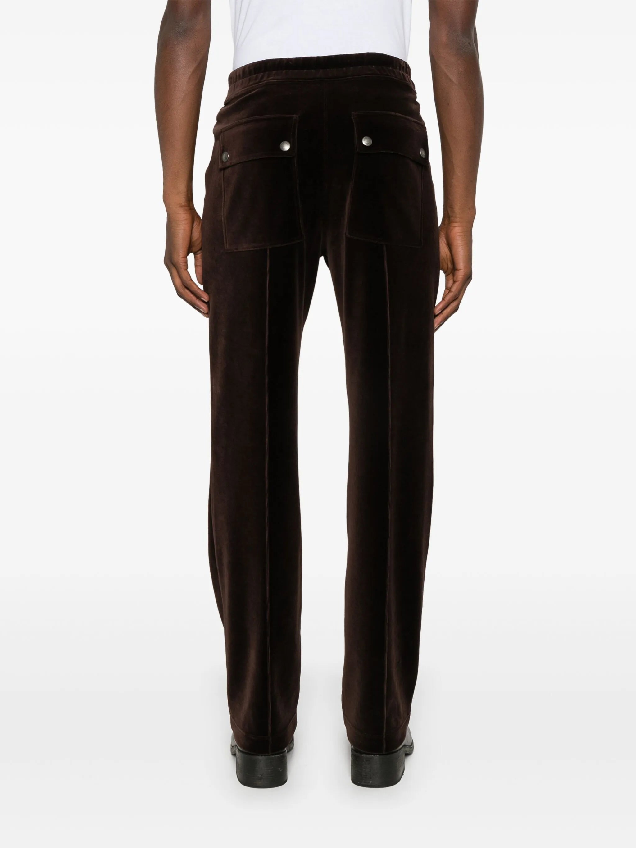 straight-leg velour track pants