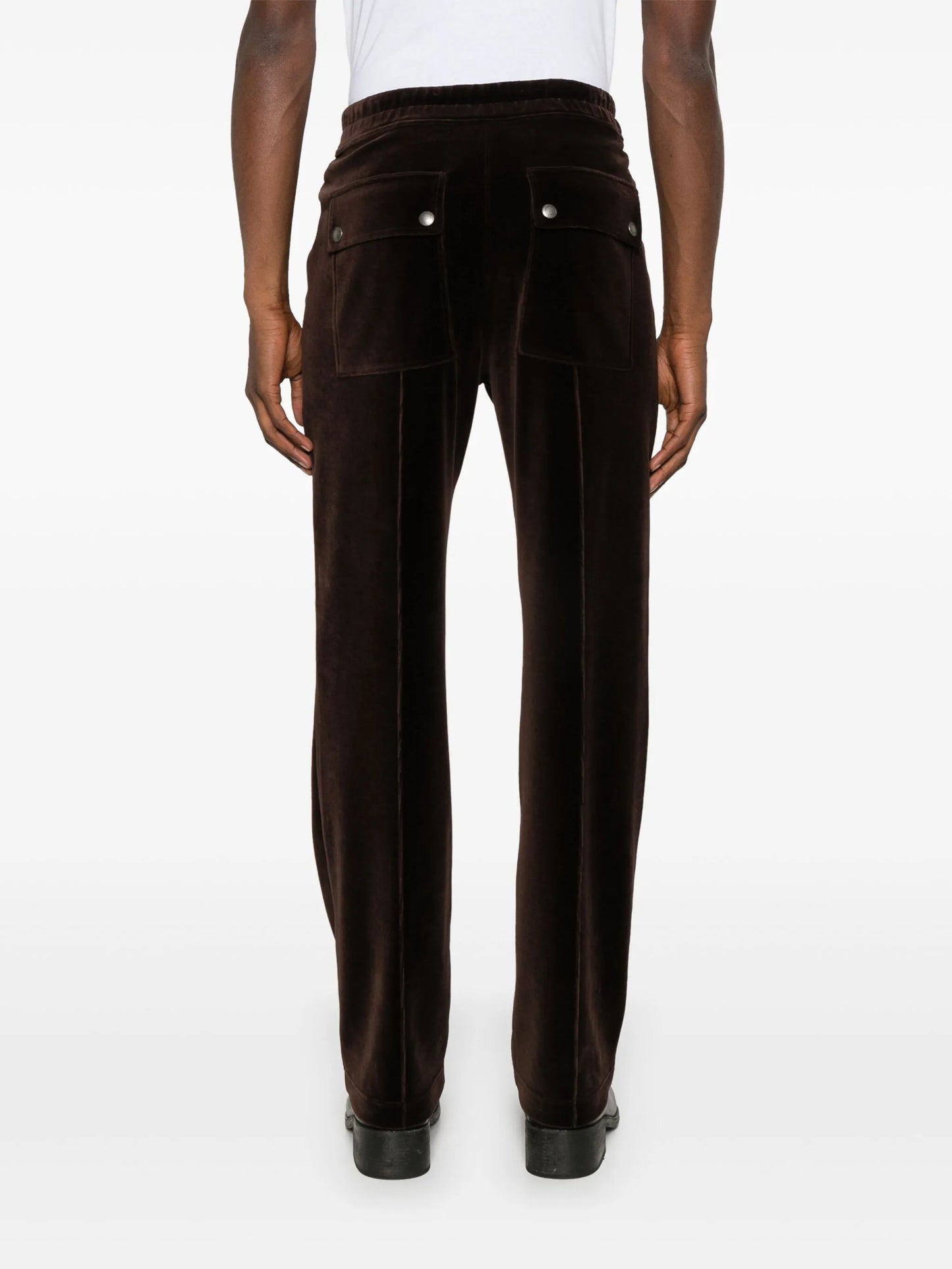 straight-leg velour track pants