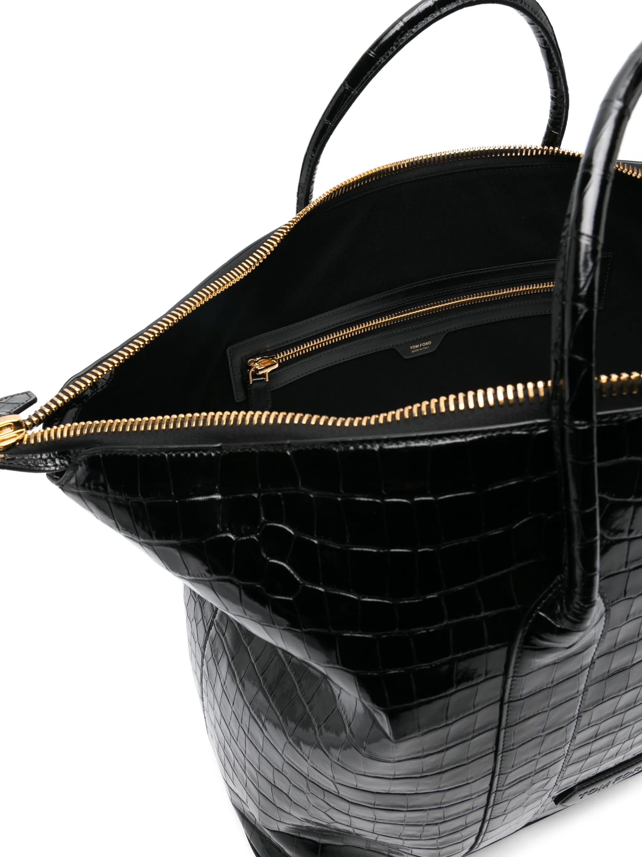 embossed-crocodile leather holdall bag