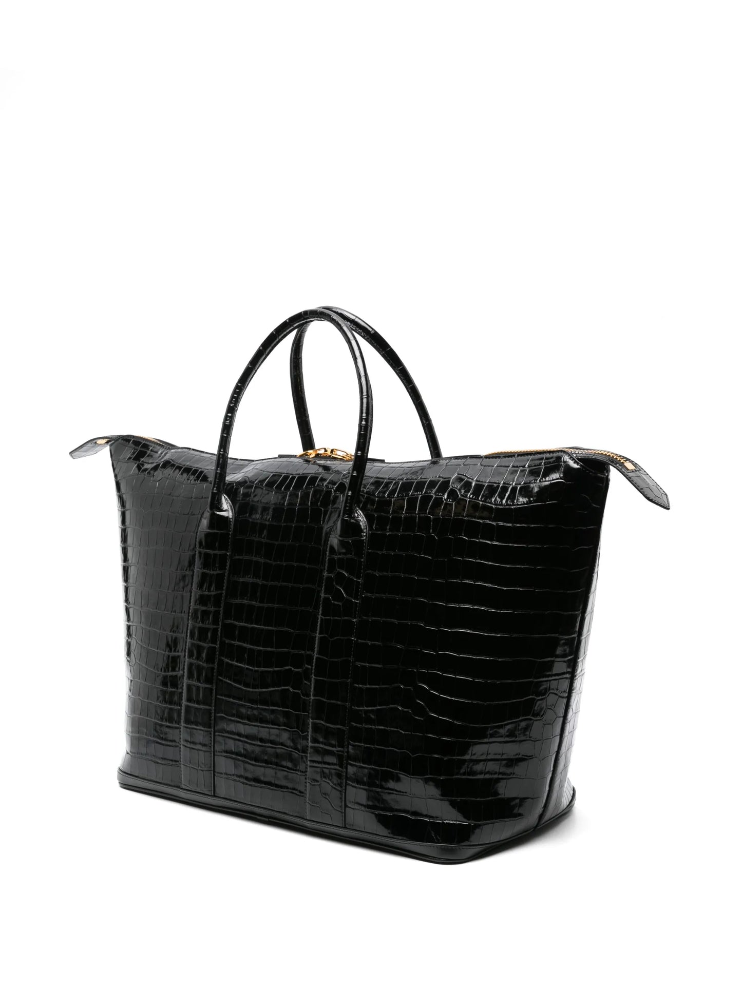 embossed-crocodile leather holdall bag