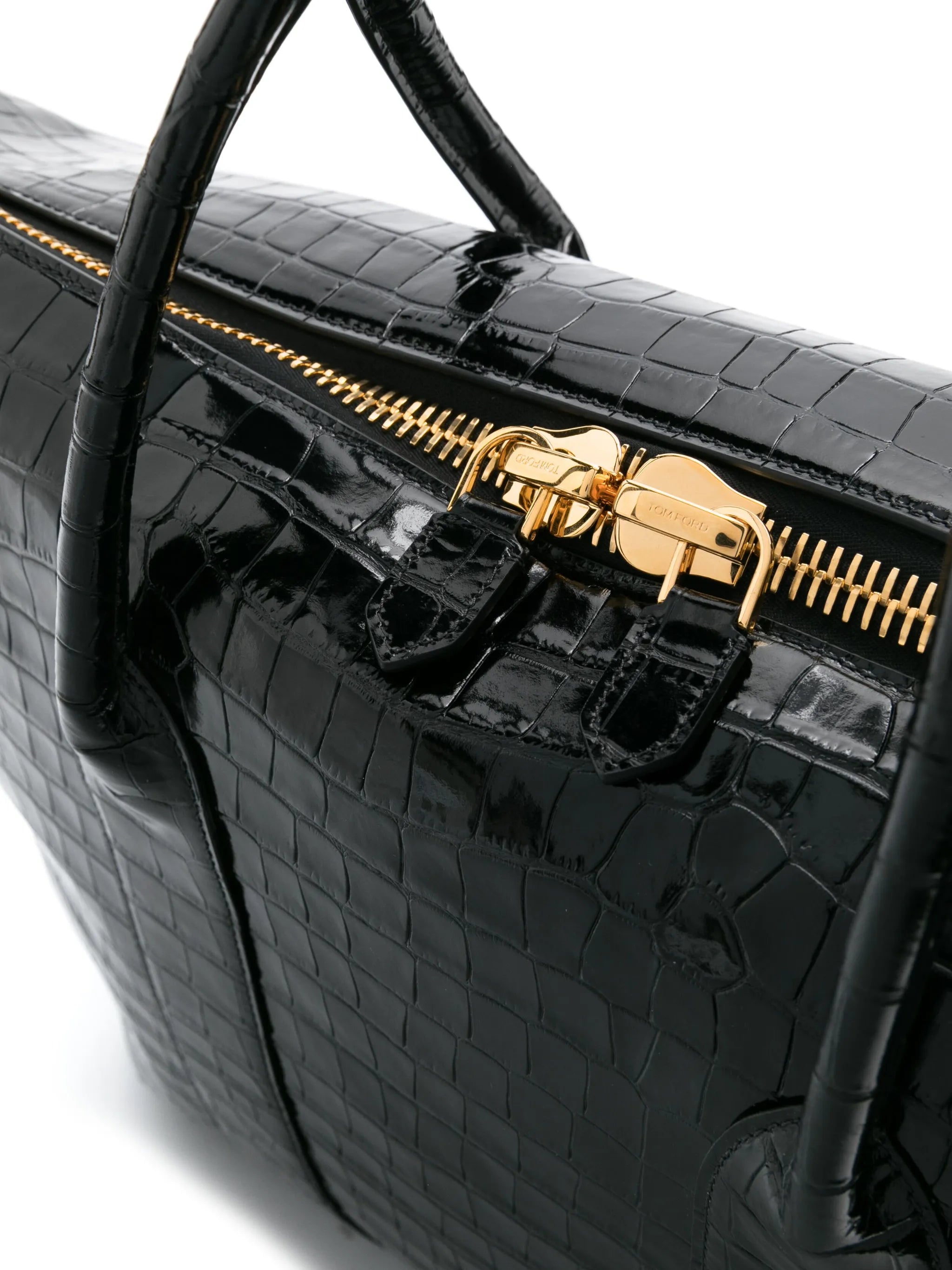 embossed-crocodile leather holdall bag