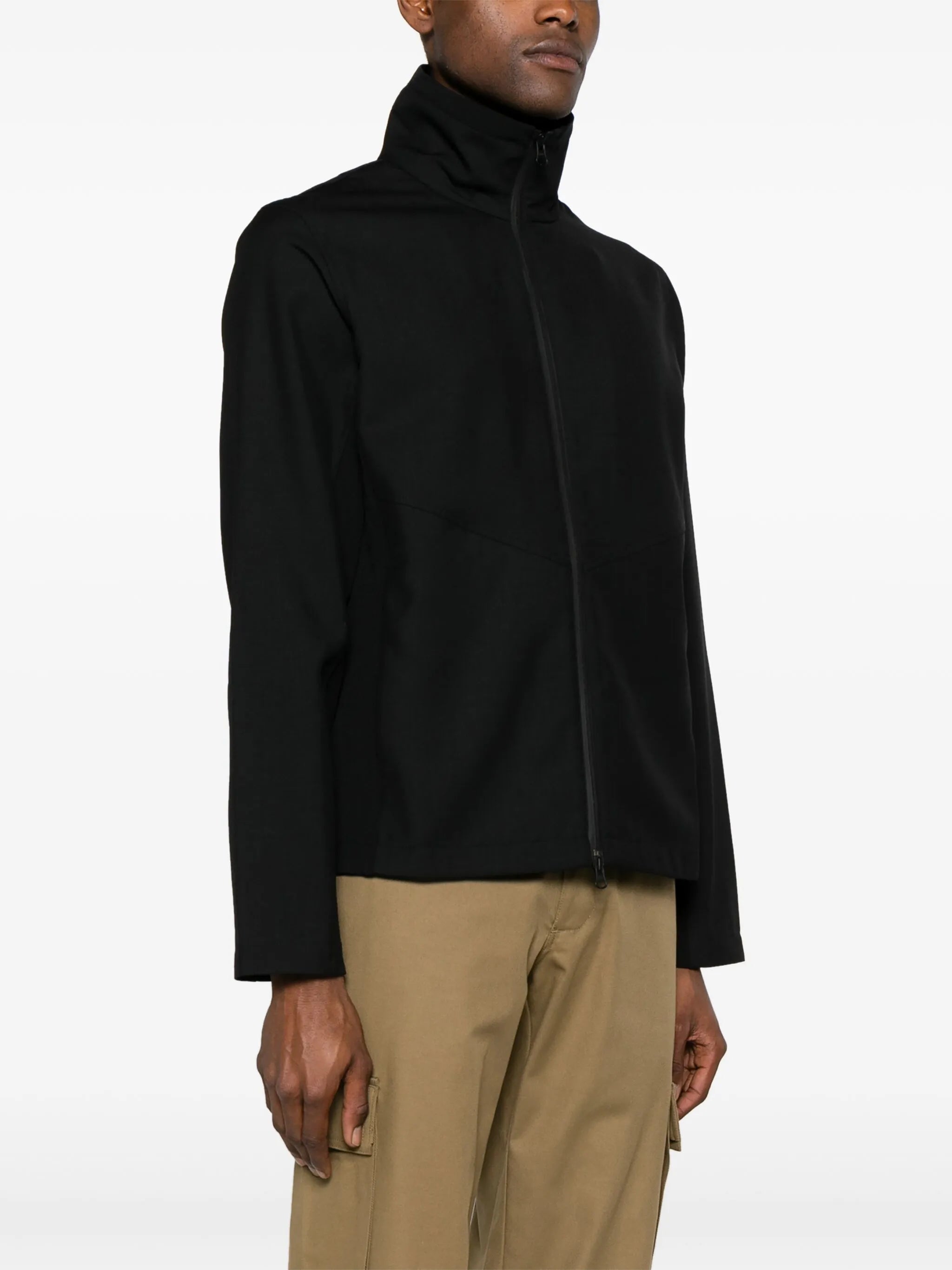 zip-up wool lightweight jacket