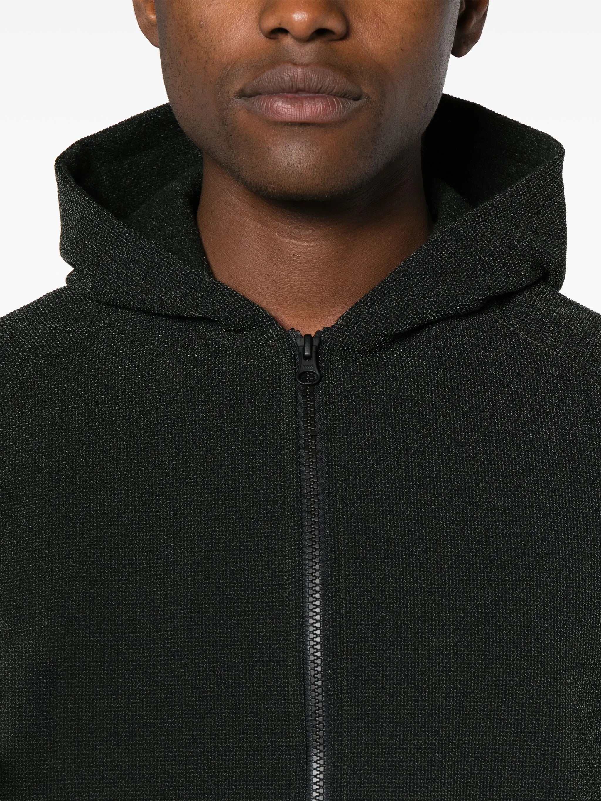 IBQ zip-up textured hoodie