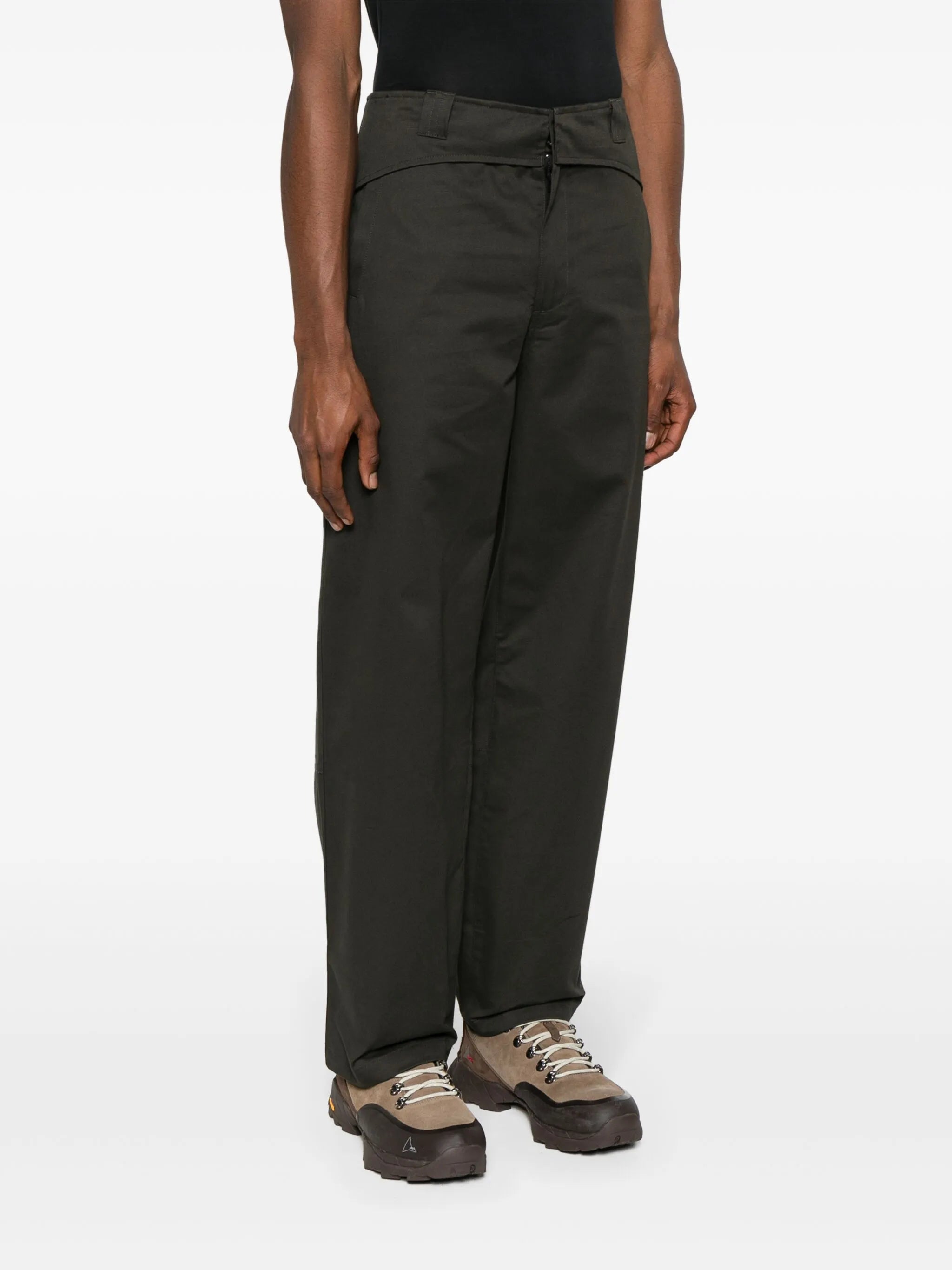 Folded Belt straight trousers