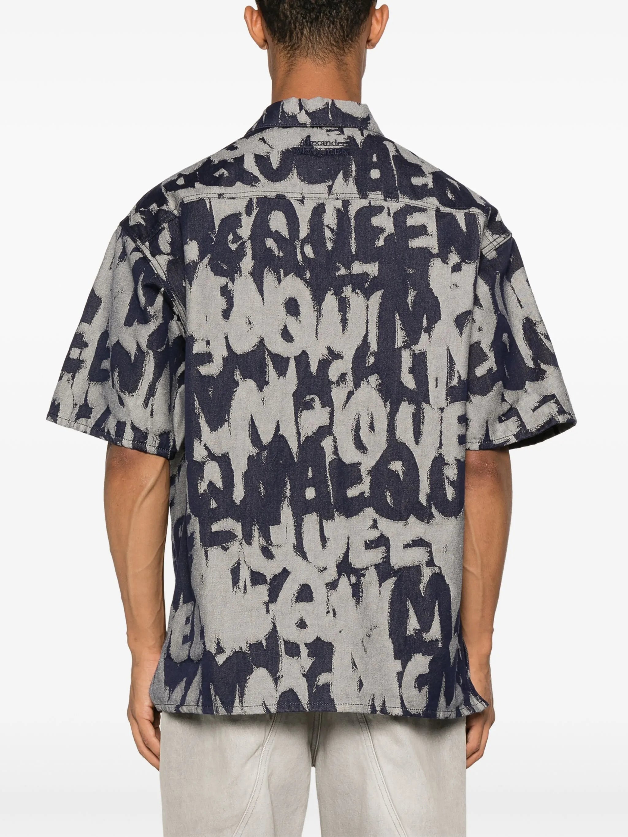 McQueen graffiti denim shirt