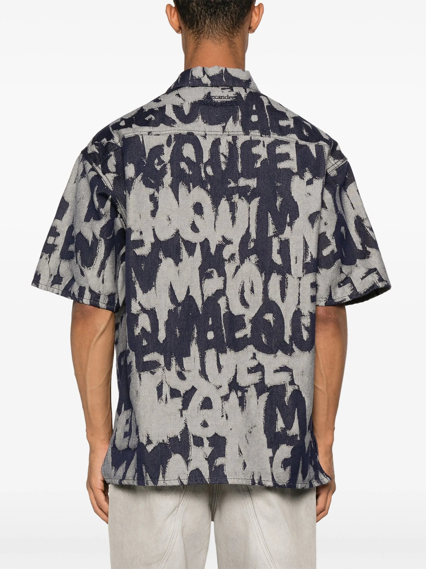 McQueen graffiti denim shirt