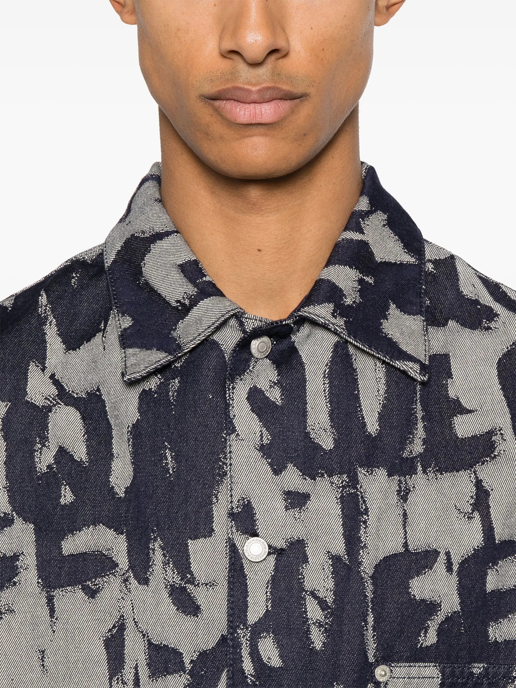 McQueen graffiti denim shirt