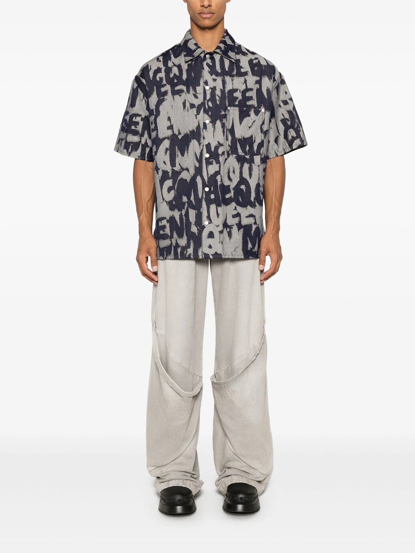 McQueen graffiti denim shirt