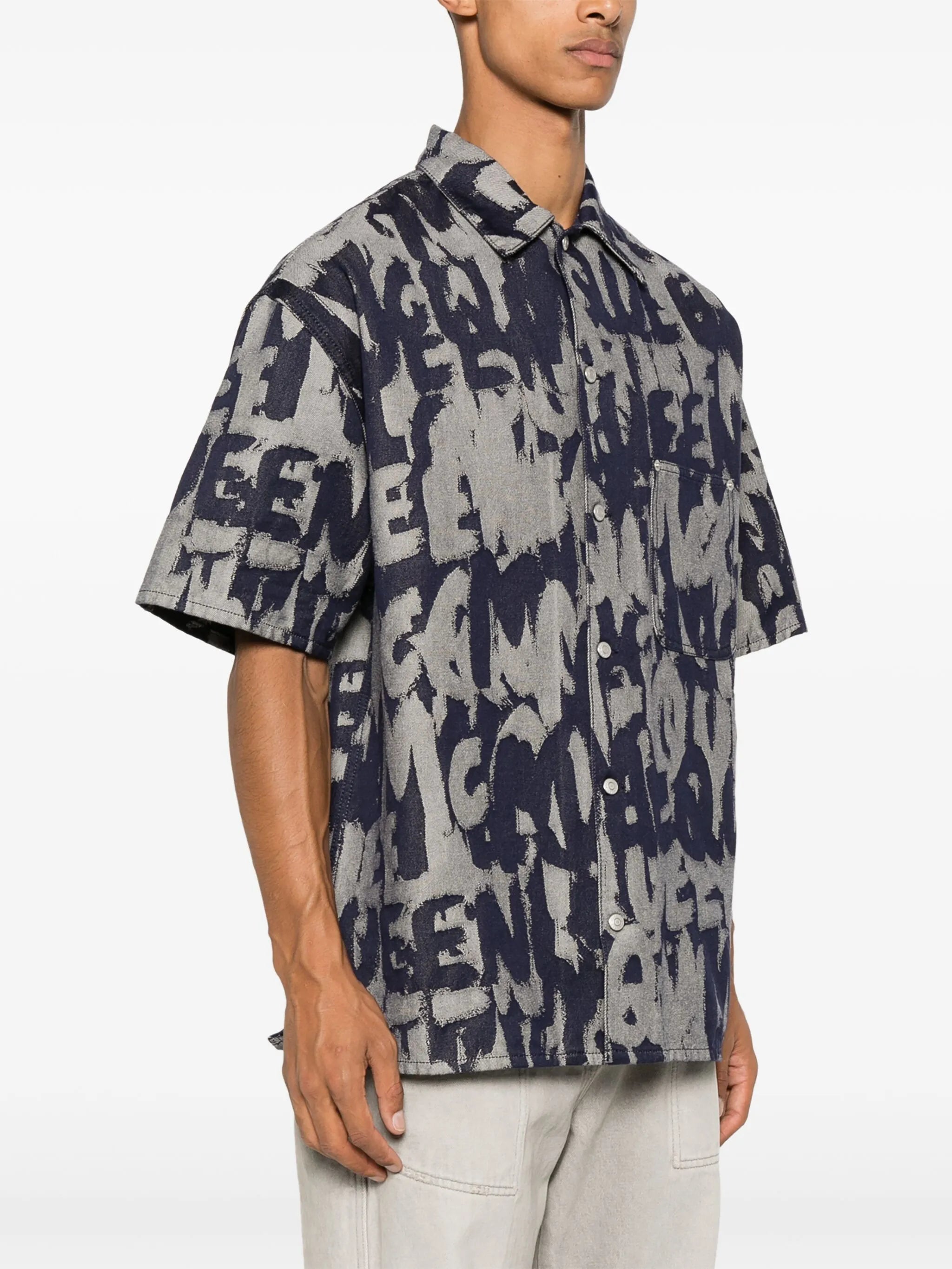 McQueen graffiti denim shirt