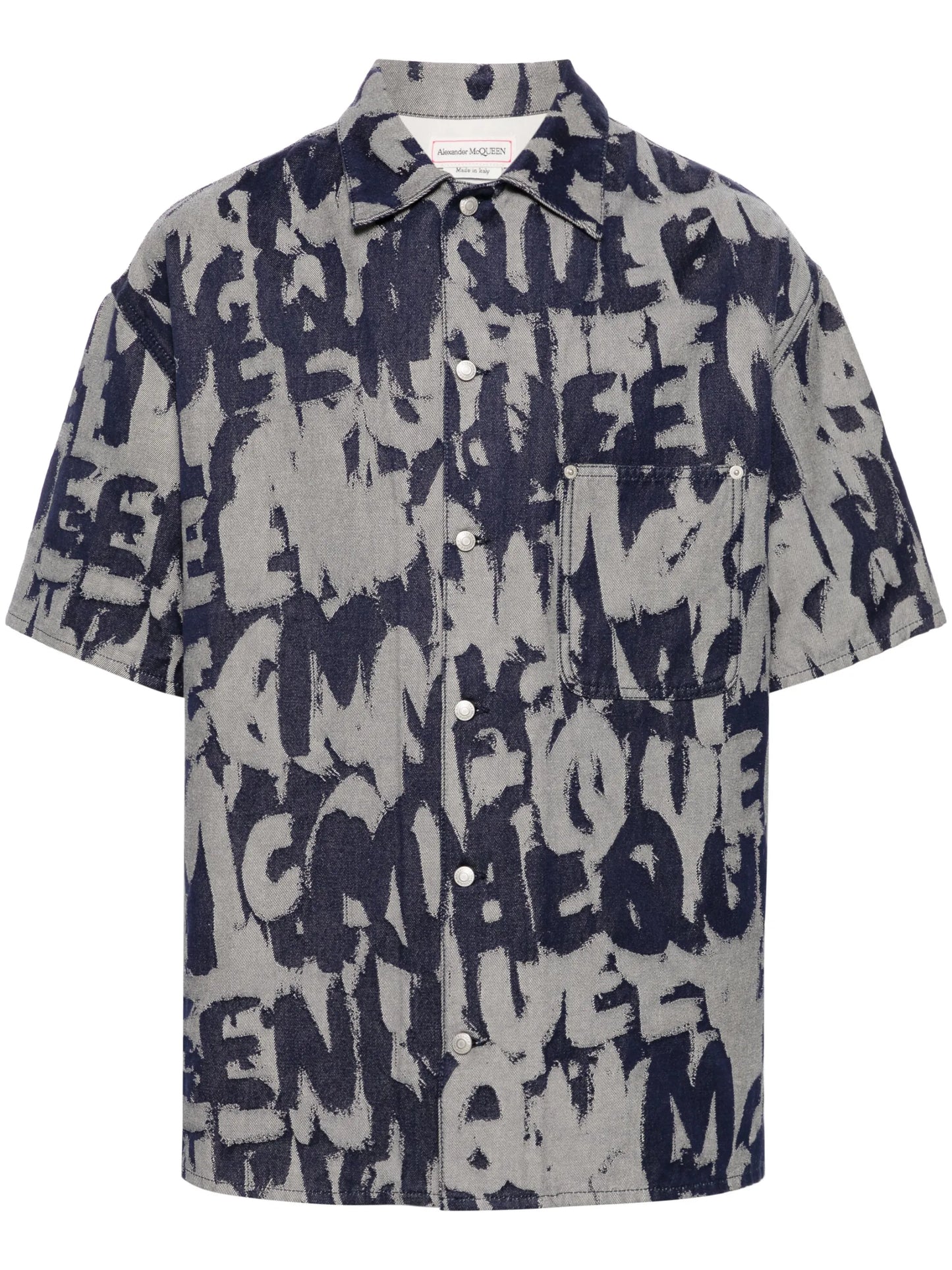 McQueen graffiti denim shirt