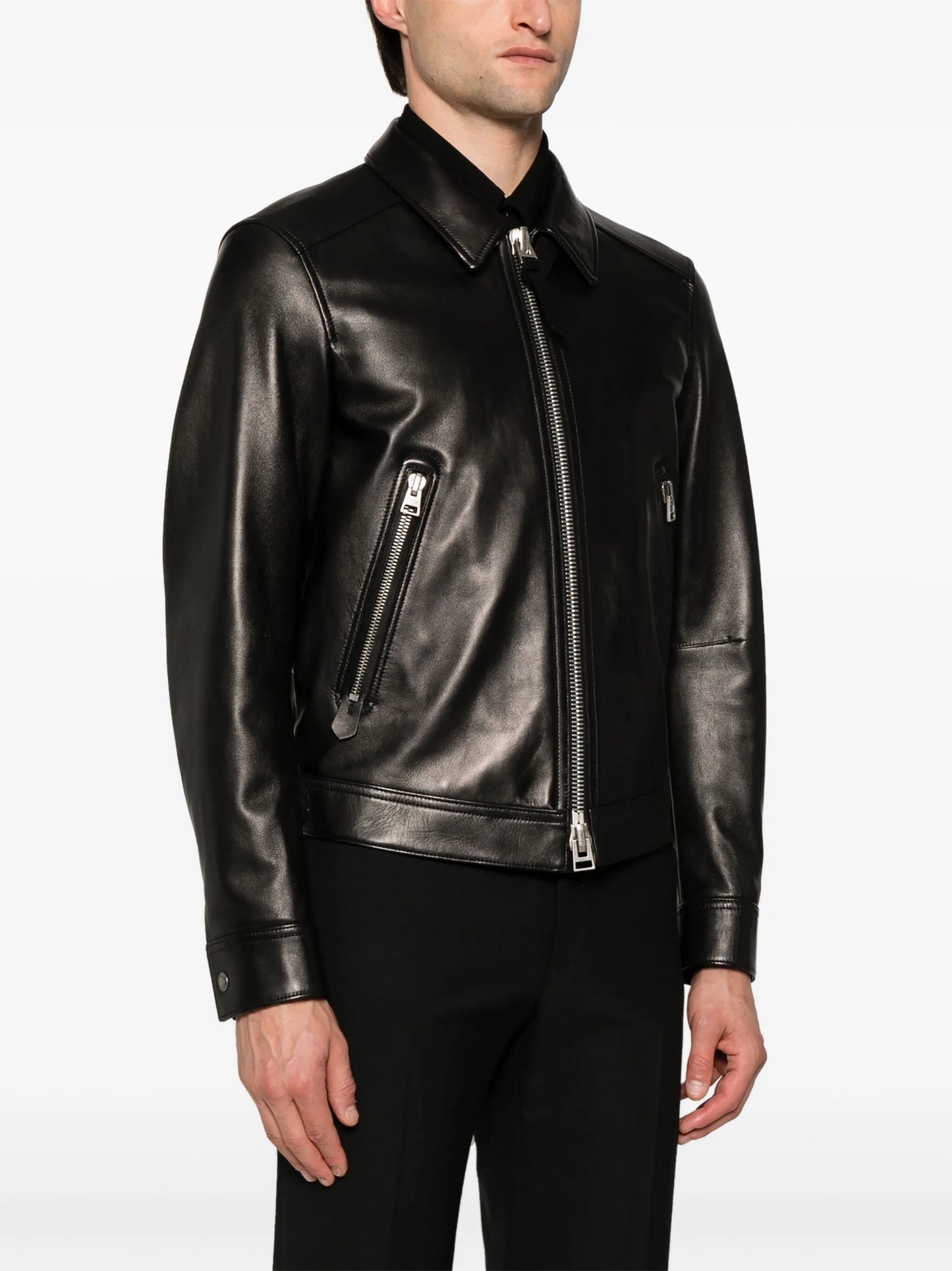 leather shirt jacket