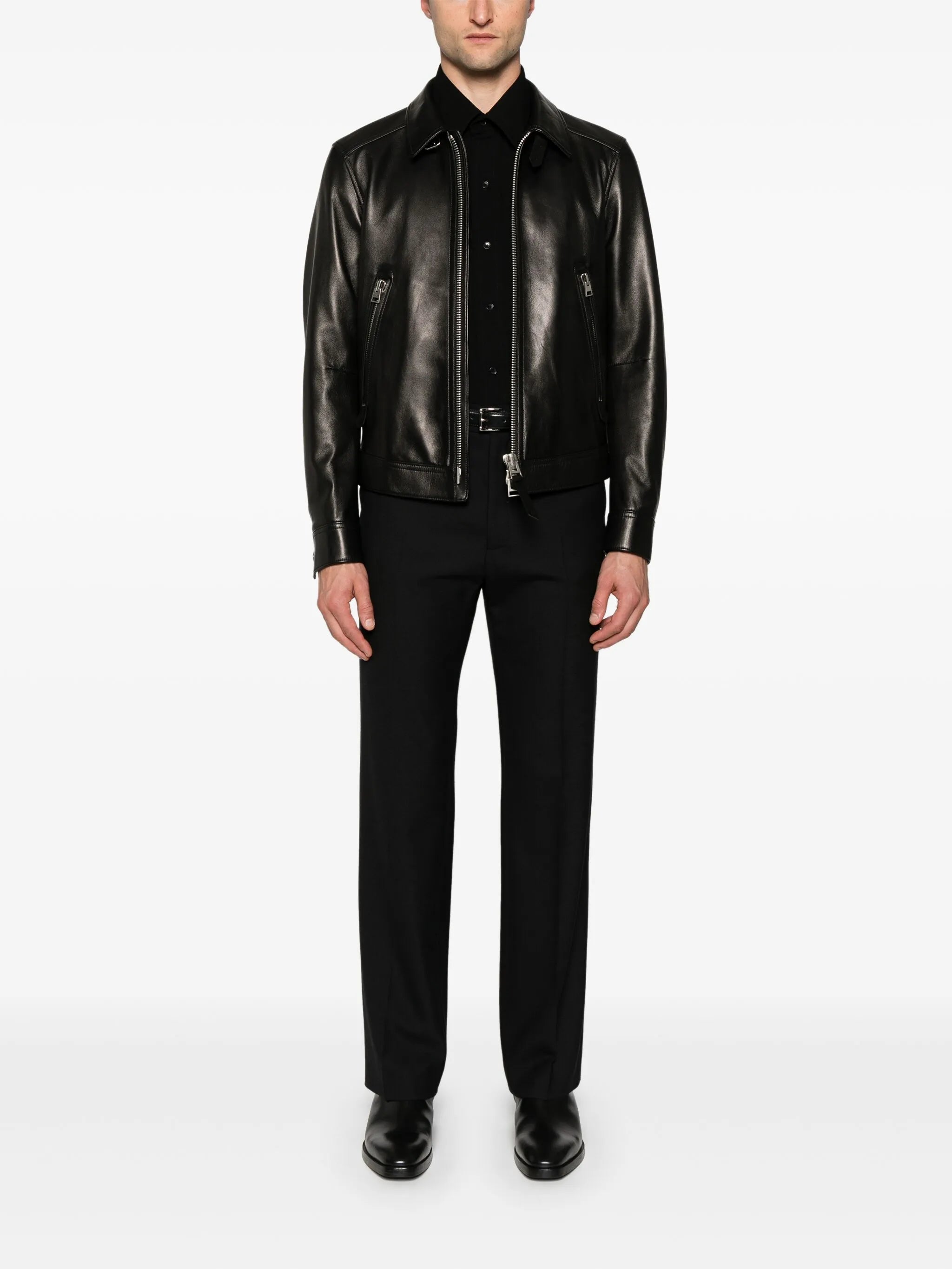 leather shirt jacket