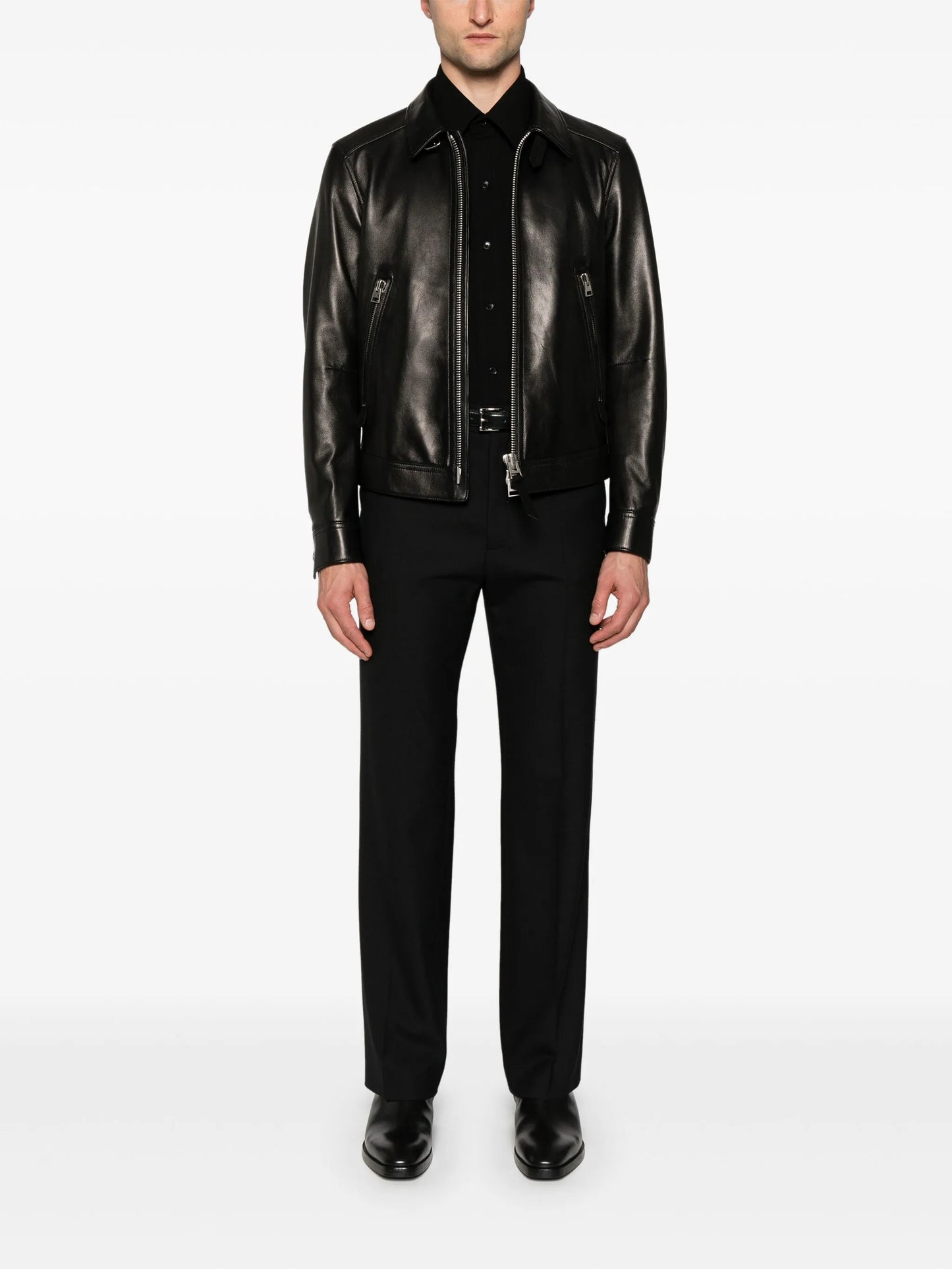 leather shirt jacket