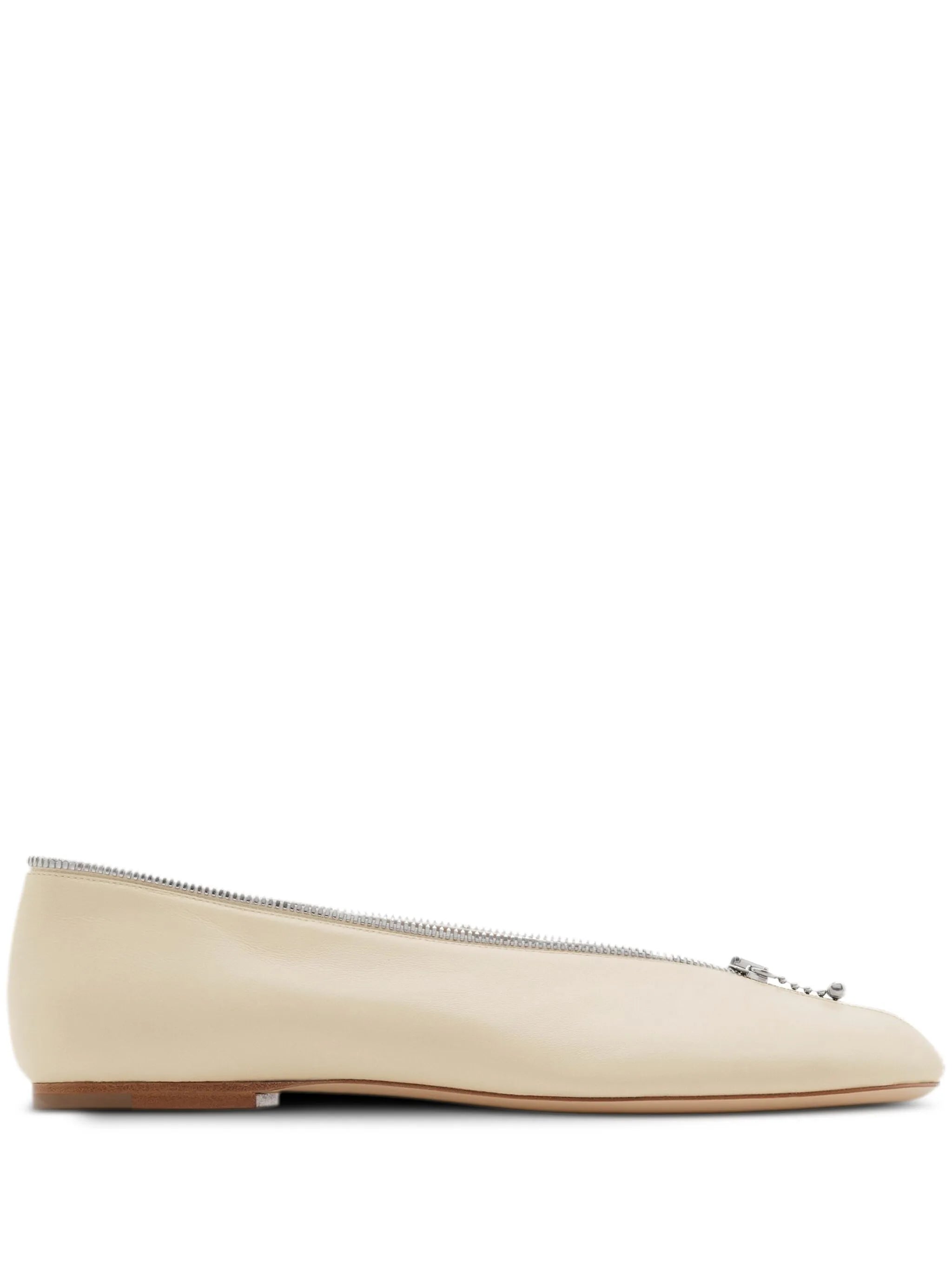Sadler Zip leather ballerina shoes